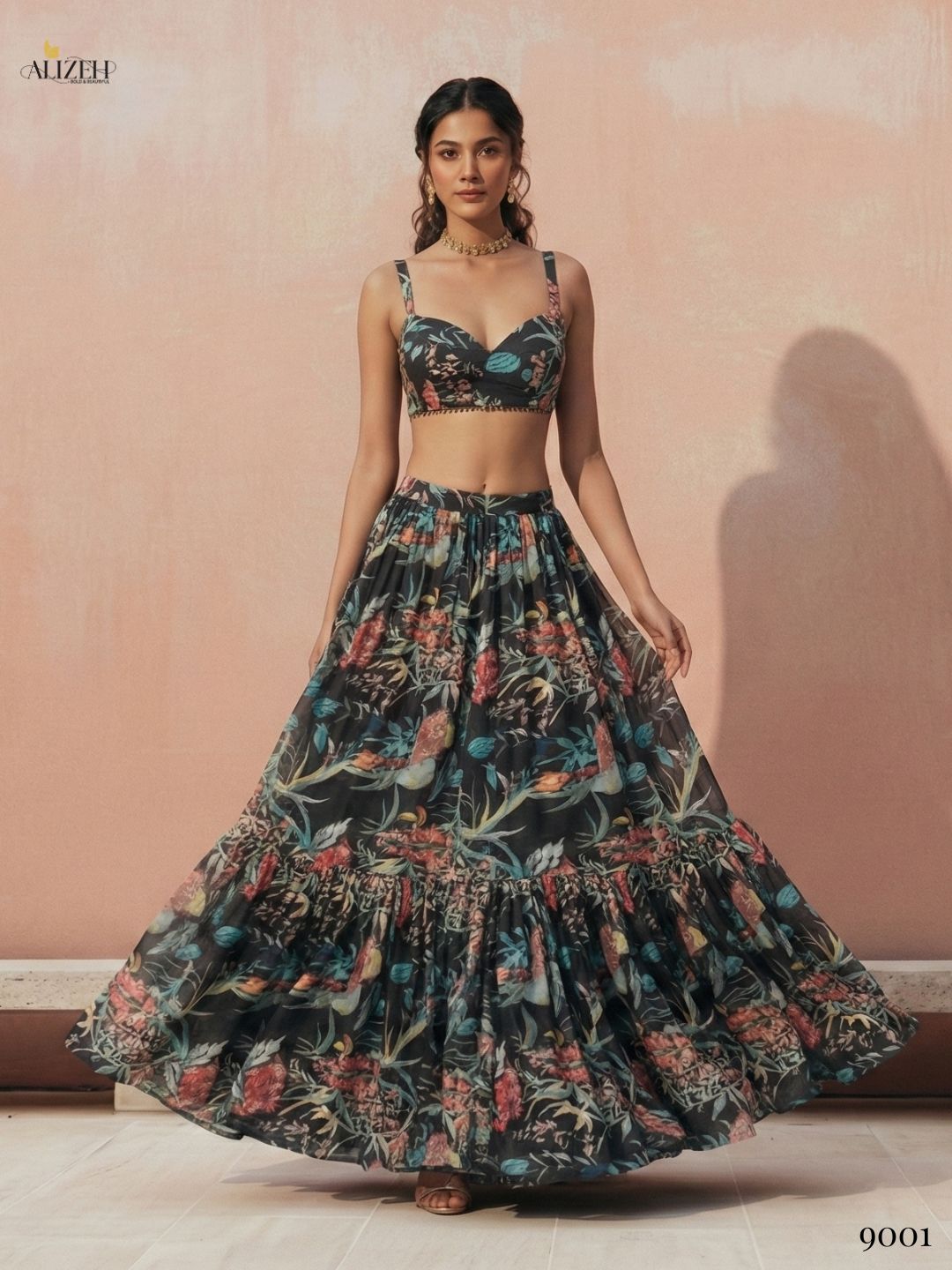 ALIZEH PRESENT FLORENCE READYMADE LEHENGA CHOLI SERIES 9001- 9002 8