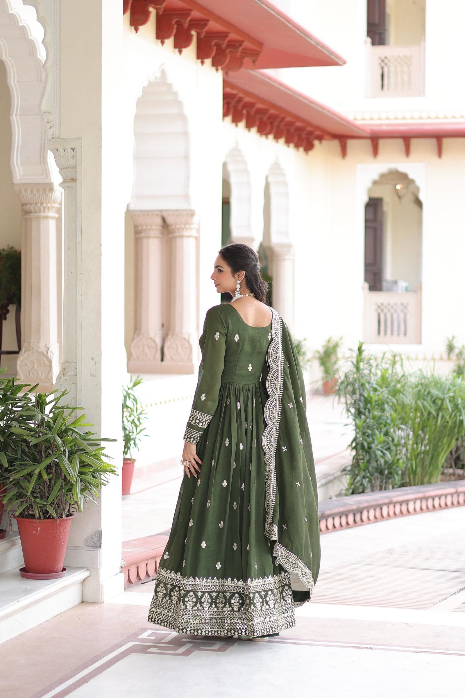 LV WEAR PREMIUM READYMADE  GOWN-DUPATTA SET 9