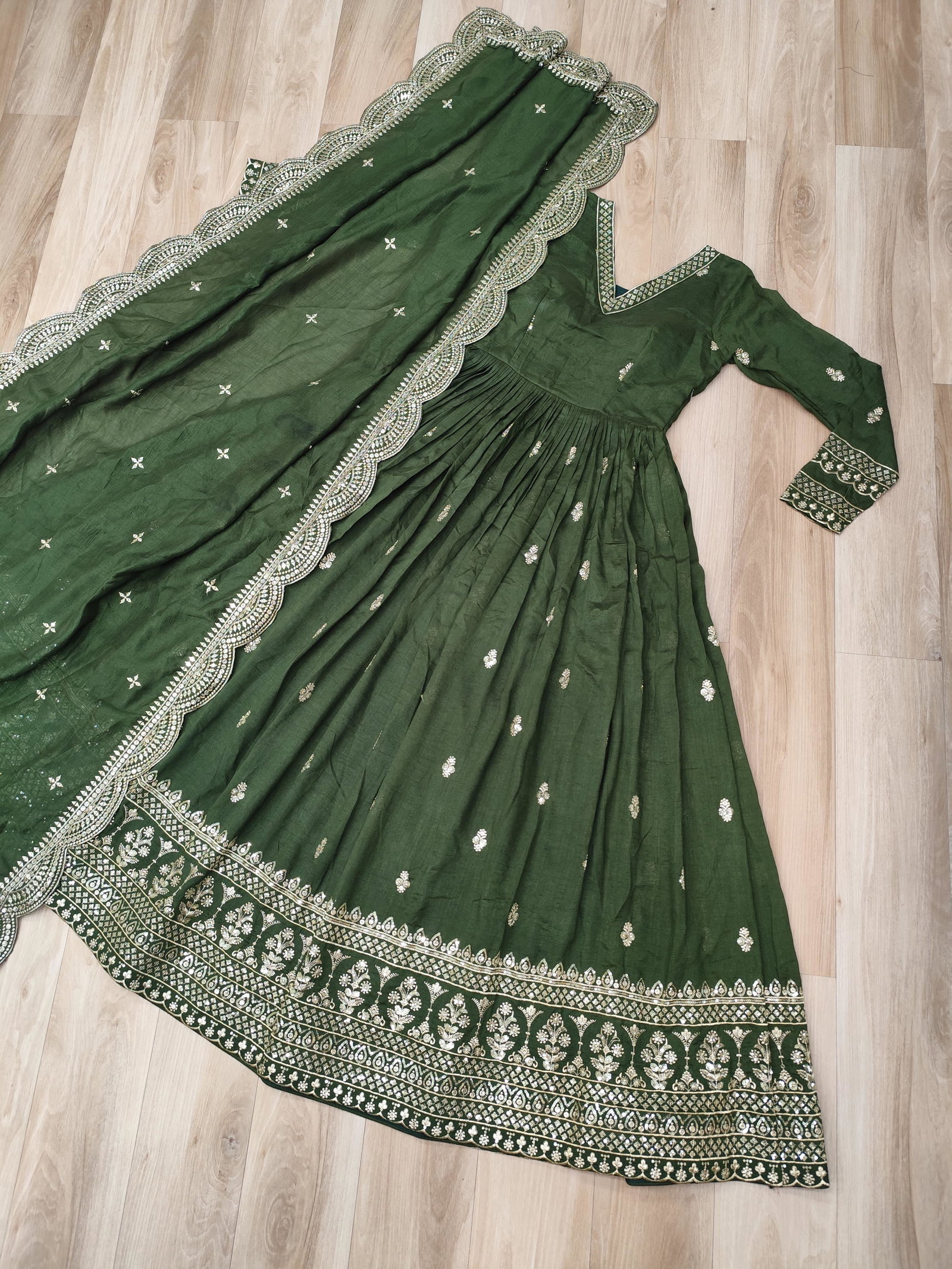LV WEAR PREMIUM READYMADE  GOWN-DUPATTA SET 8
