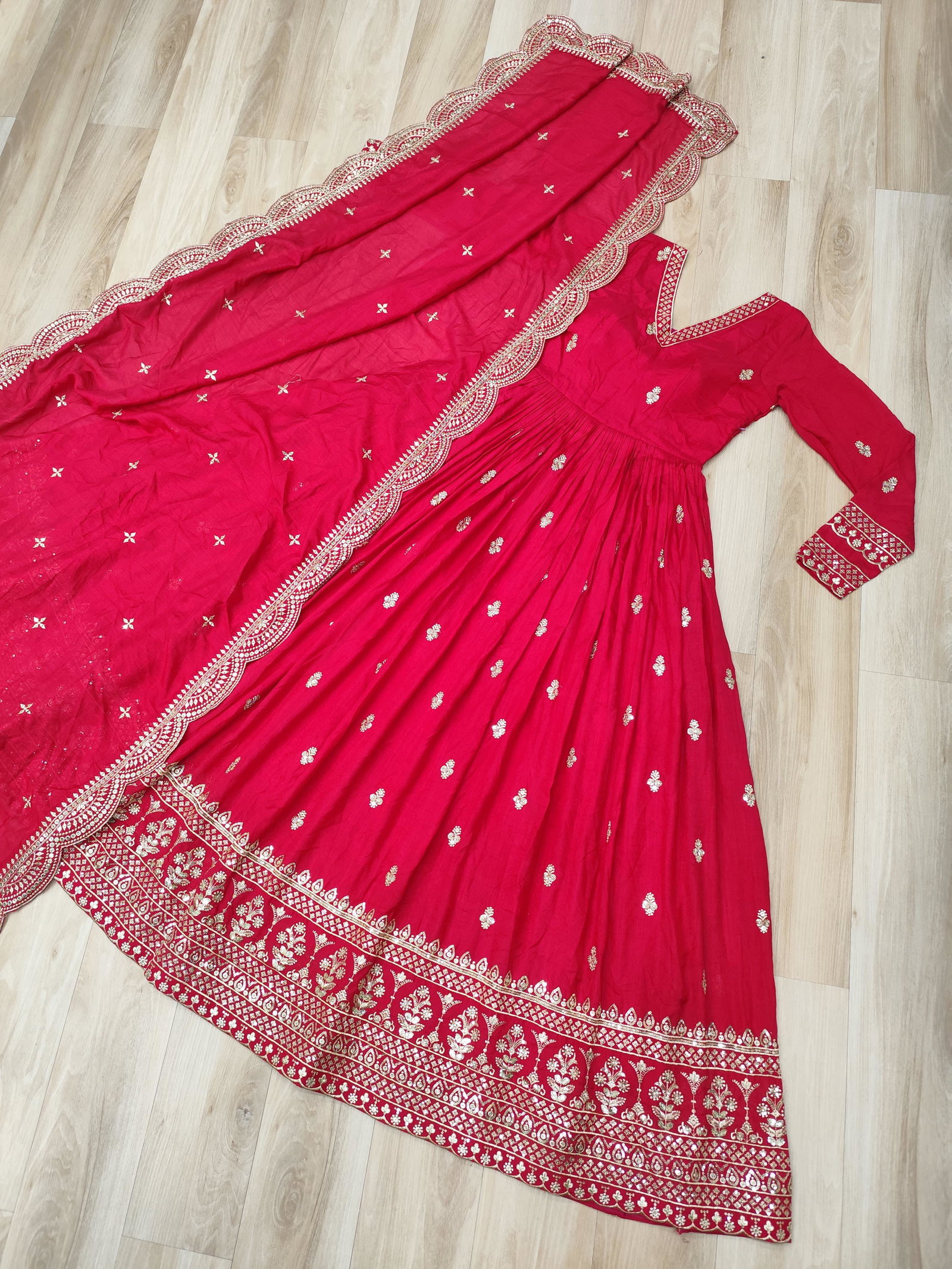 LV WEAR PREMIUM READYMADE  GOWN-DUPATTA SET 2
