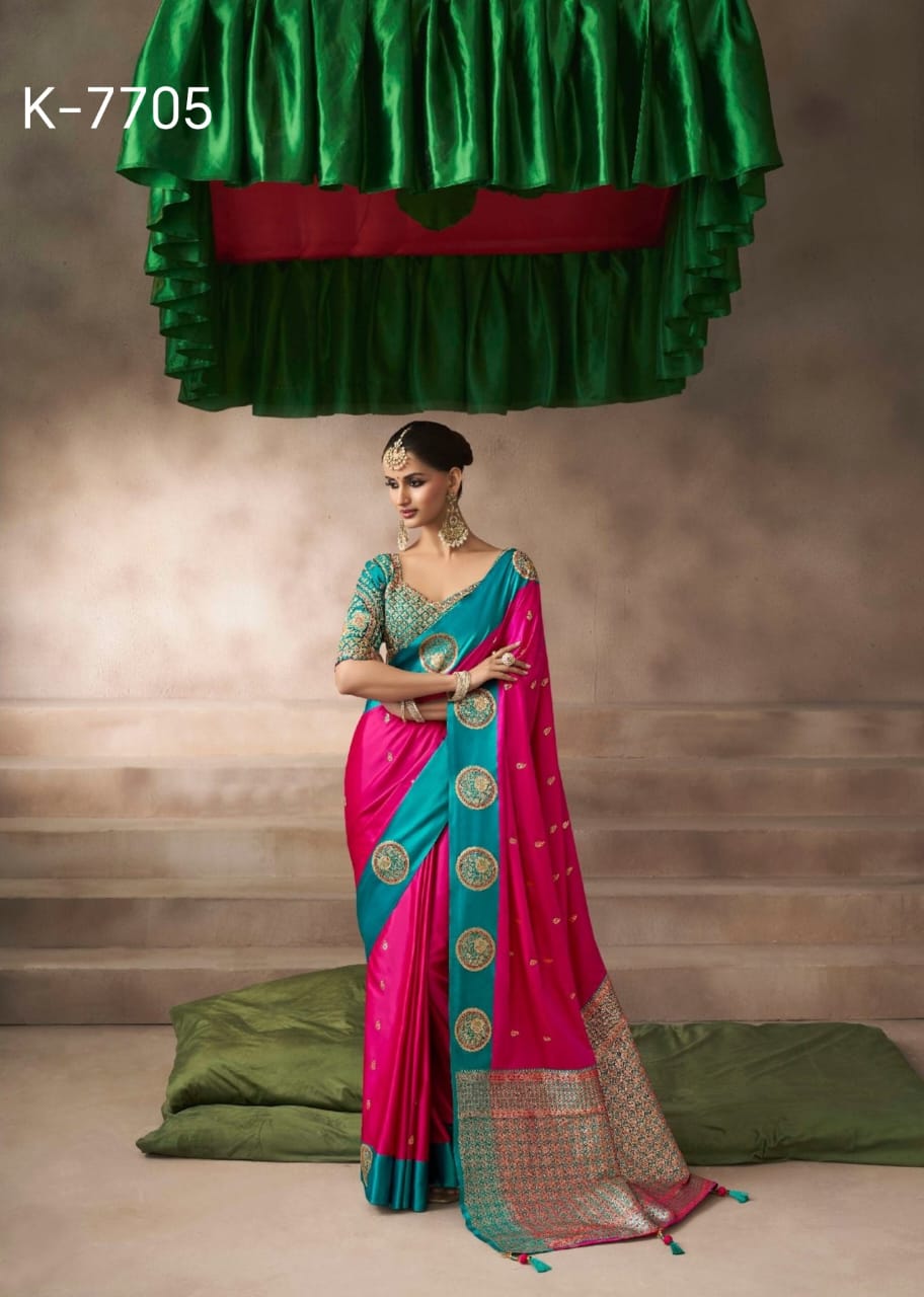KIRA EXCLUSIVE PRESENT KALKI SATIN SAREE SERIES 7101-7110 25