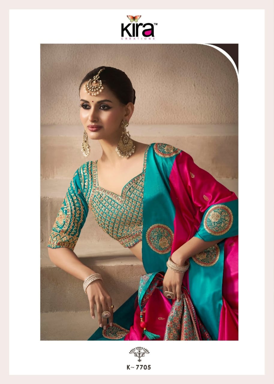 KIRA EXCLUSIVE PRESENT KALKI SATIN SAREE SERIES 7101-7110 24