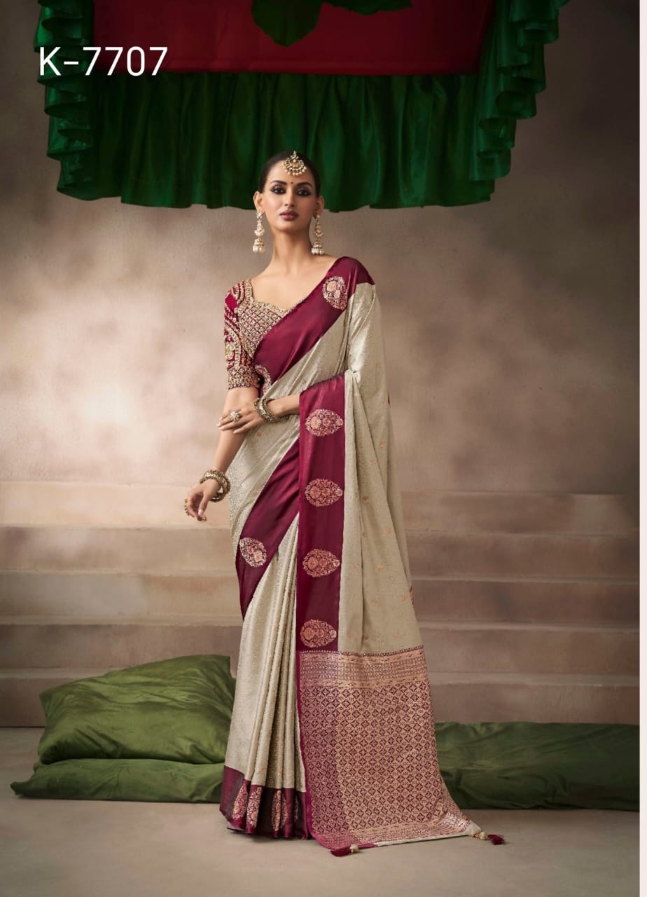 KIRA EXCLUSIVE PRESENT KALKI SATIN SAREE SERIES 7101-7110 22