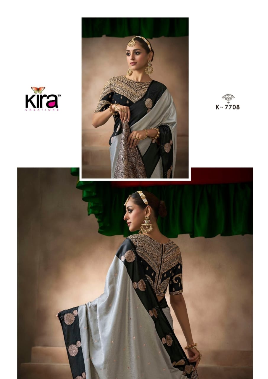 KIRA EXCLUSIVE PRESENT KALKI SATIN SAREE SERIES 7101-7110 21