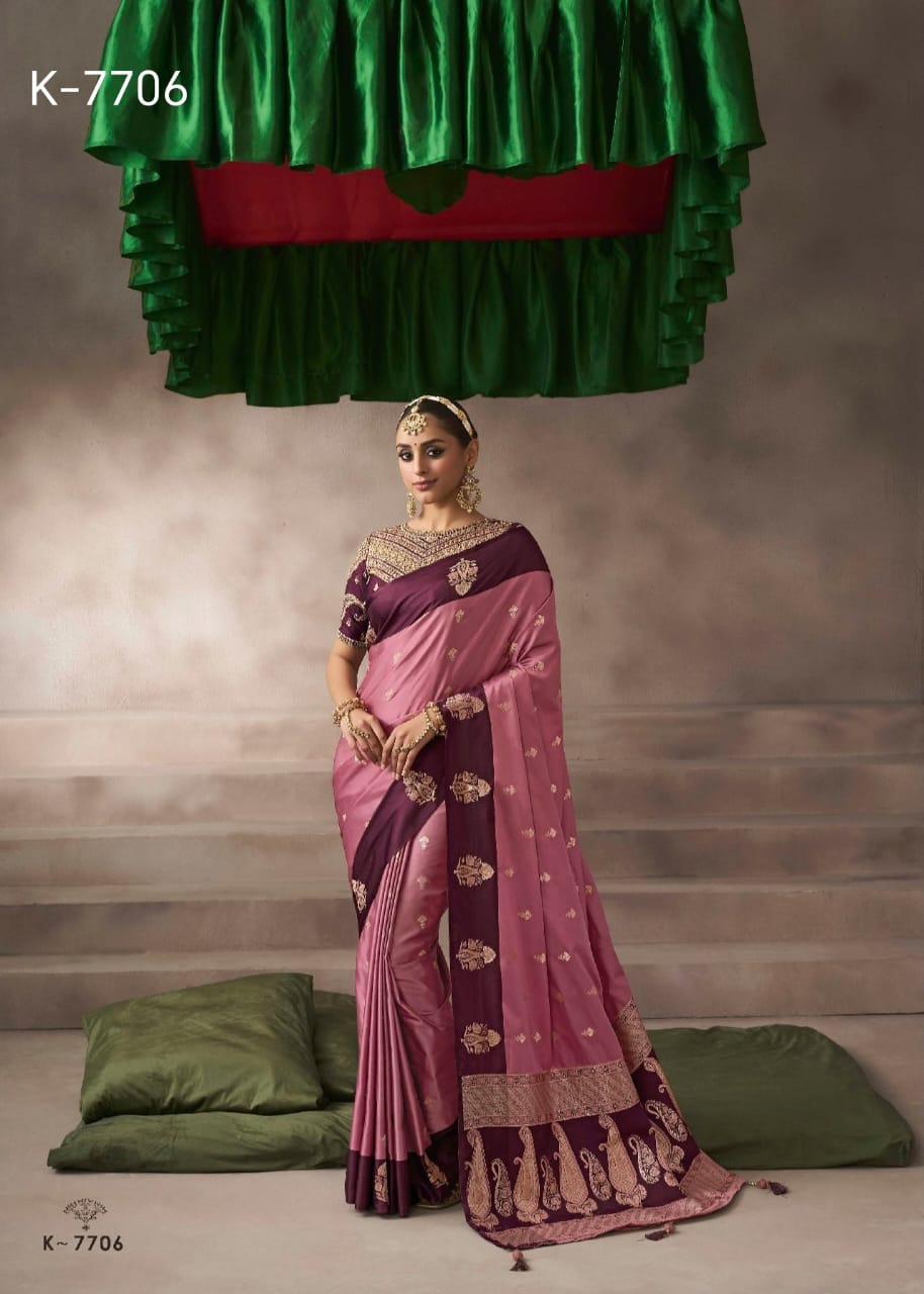 KIRA EXCLUSIVE PRESENT KALKI SATIN SAREE SERIES 7101-7110 19