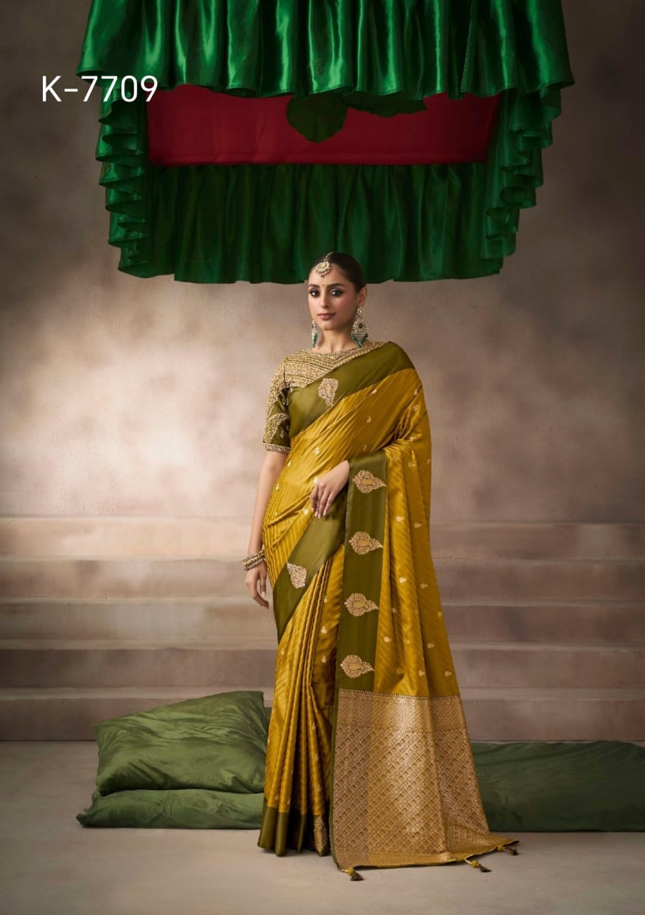 KIRA EXCLUSIVE PRESENT KALKI SATIN SAREE SERIES 7101-7110 16