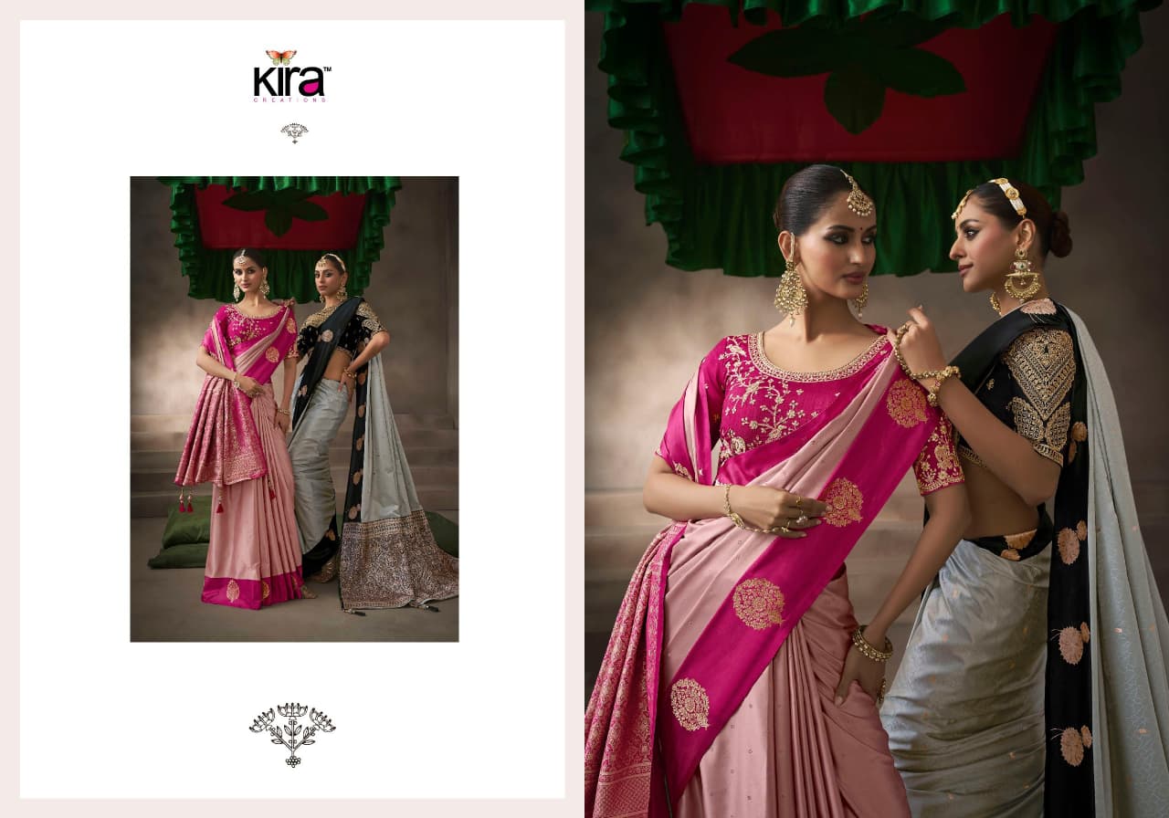 KIRA EXCLUSIVE PRESENT KALKI SATIN SAREE SERIES 7101-7110 14