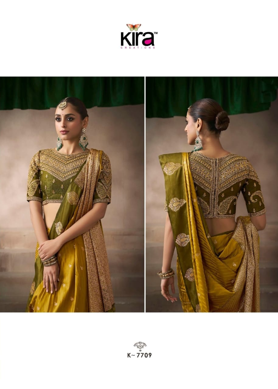 KIRA EXCLUSIVE PRESENT KALKI SATIN SAREE SERIES 7101-7110 11
