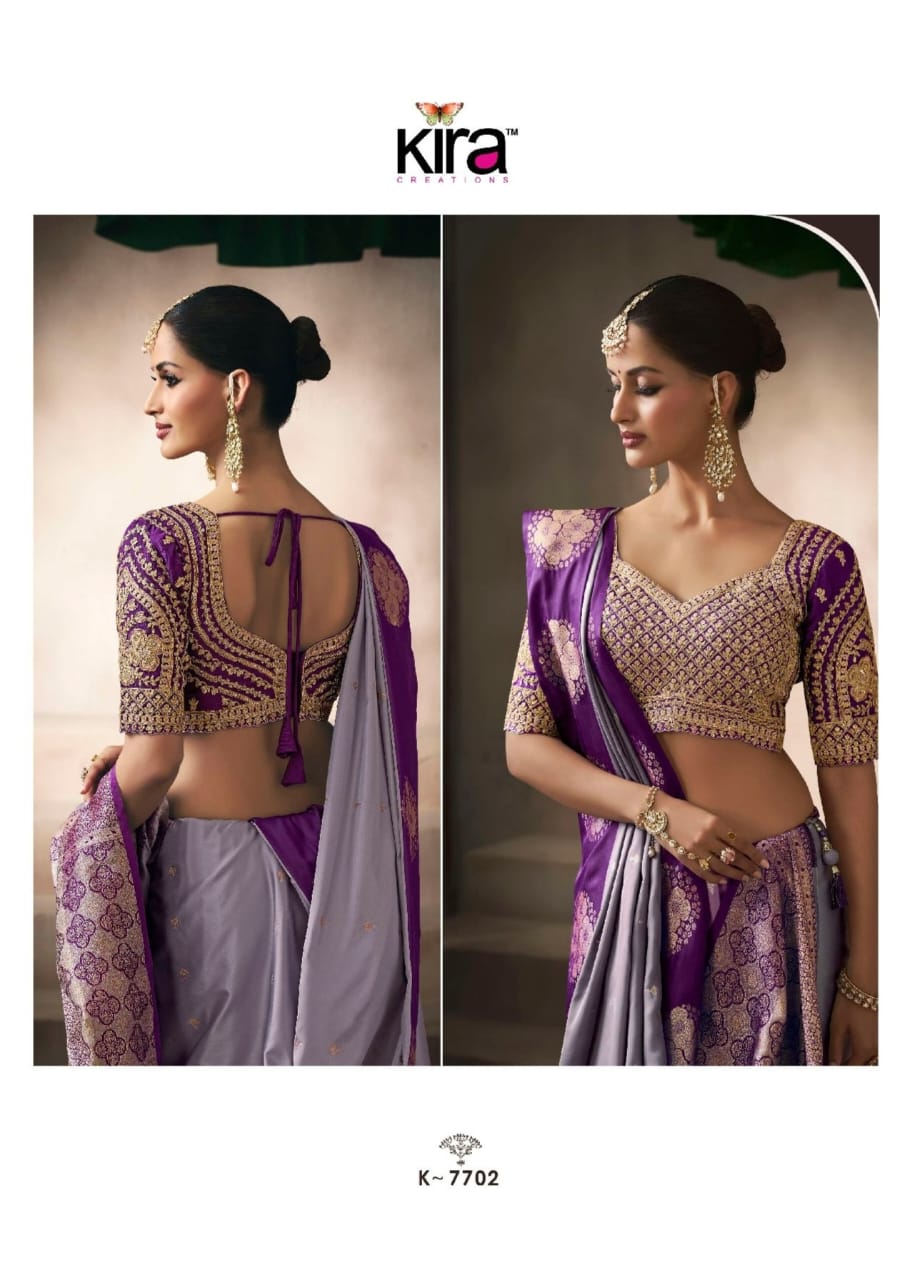 KIRA EXCLUSIVE PRESENT KALKI SATIN SAREE SERIES 7101-7110 7
