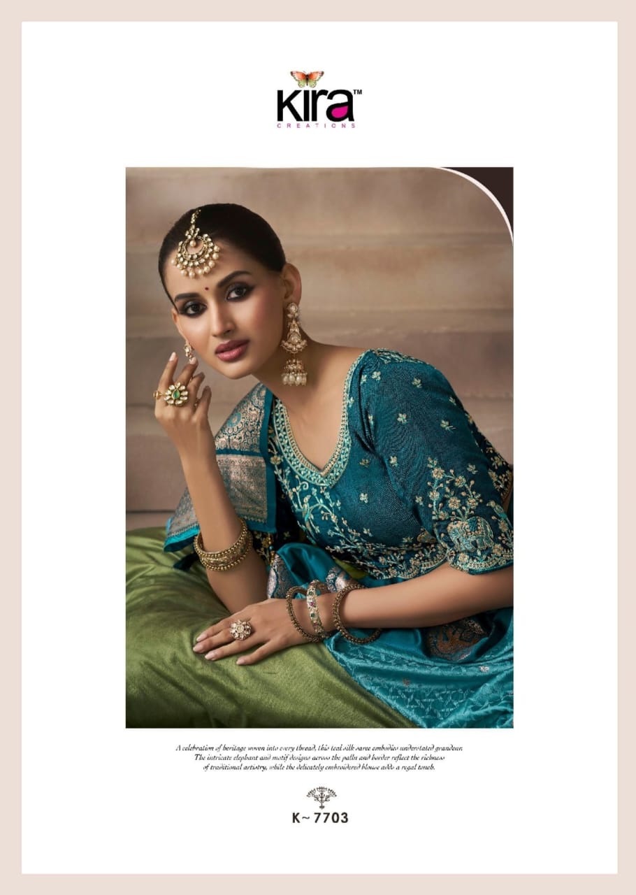 KIRA EXCLUSIVE PRESENT KALKI SATIN SAREE SERIES 7101-7110 5