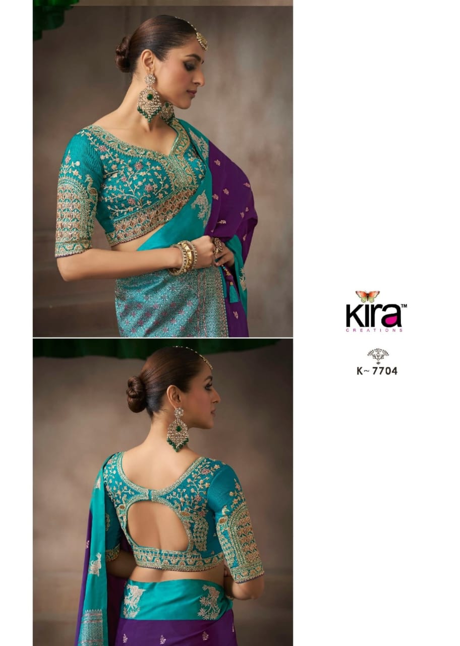 KIRA EXCLUSIVE PRESENT KALKI SATIN SAREE SERIES 7101-7110 4