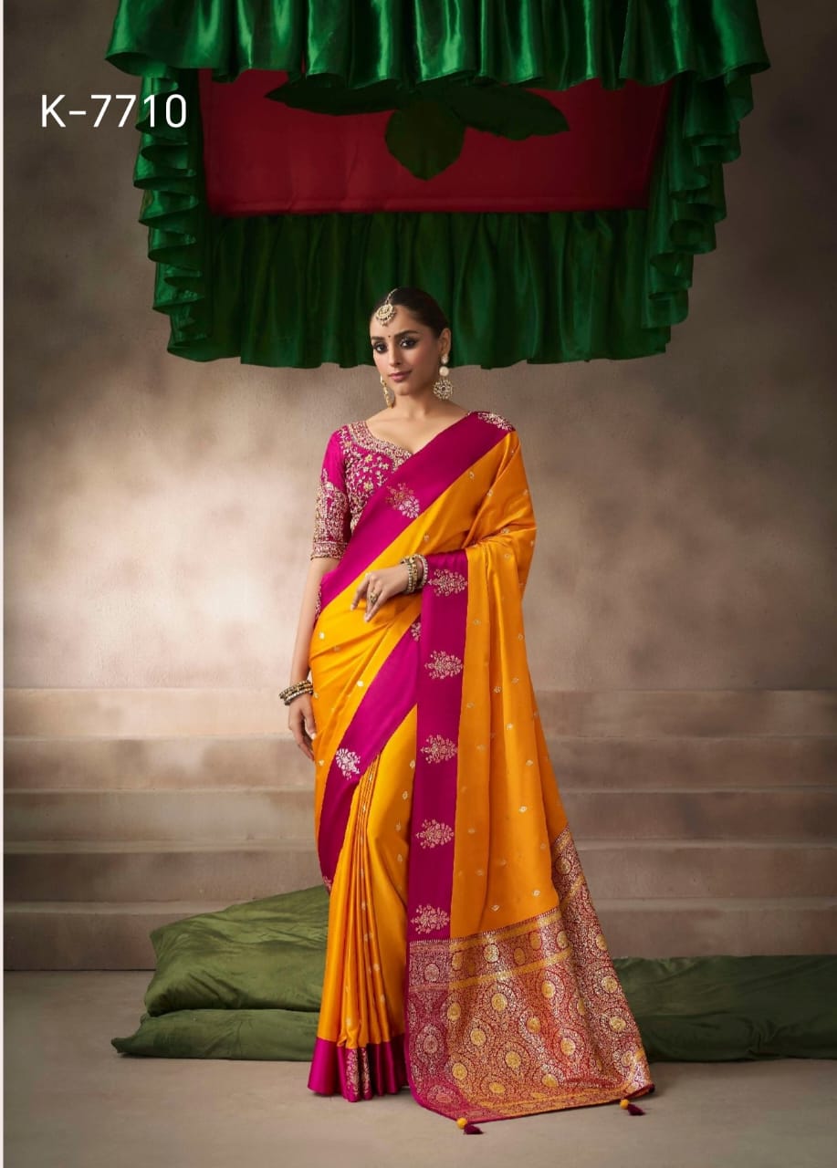 KIRA EXCLUSIVE PRESENT KALKI SATIN SAREE SERIES 7101-7110 1
