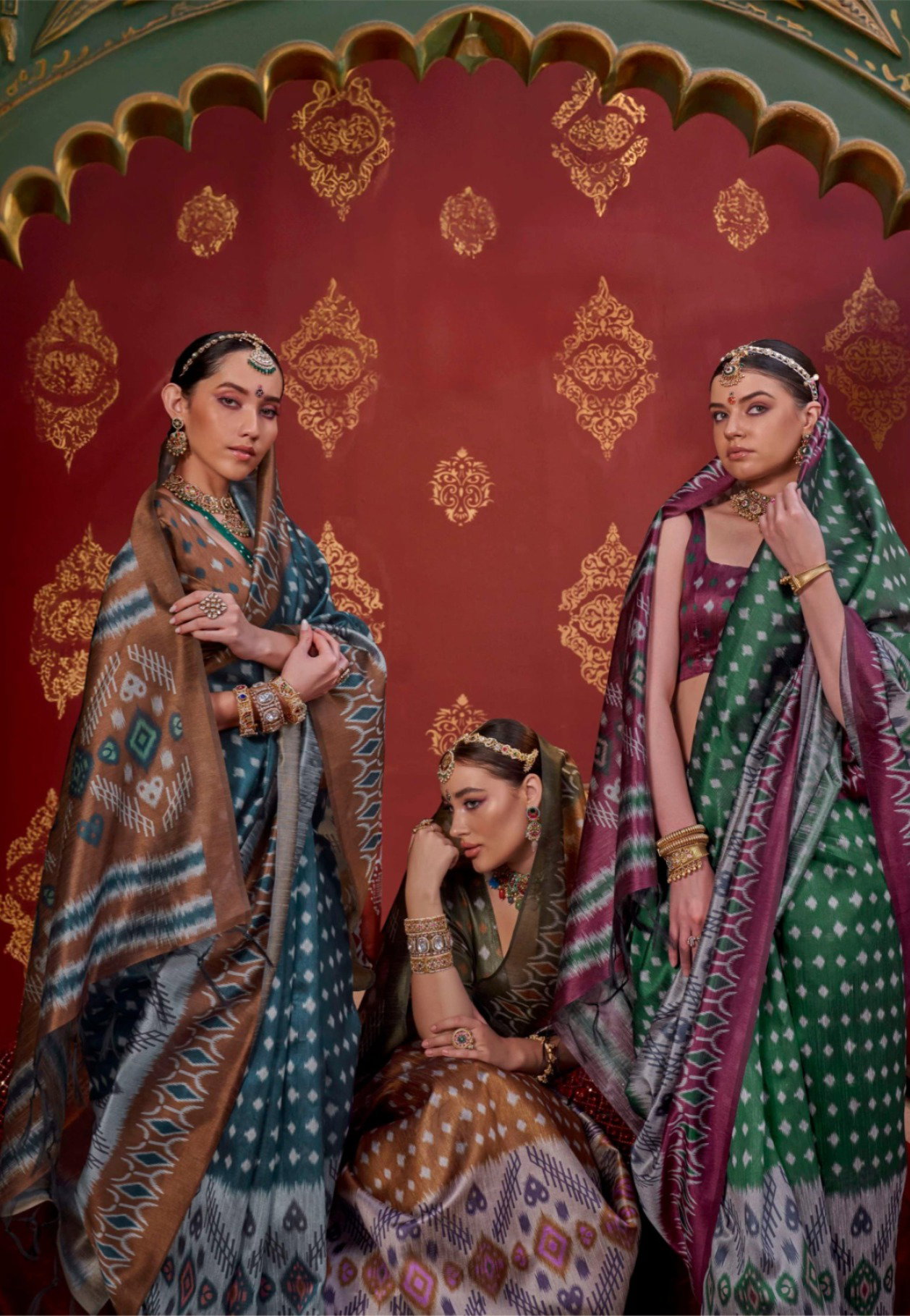 KRESHVA KAVACH SILK SAREE SERIES 4486 TO 4493 WITH IKKAT DESIGN SAREE 16