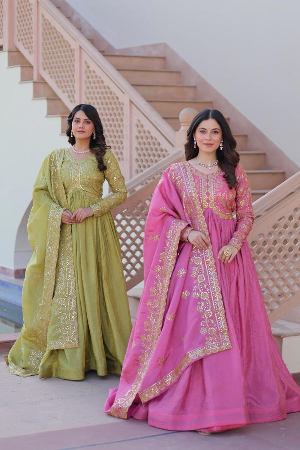 GOWN DUPATTA COLLECTIONS FLOOR LENGTH GONS BY LV