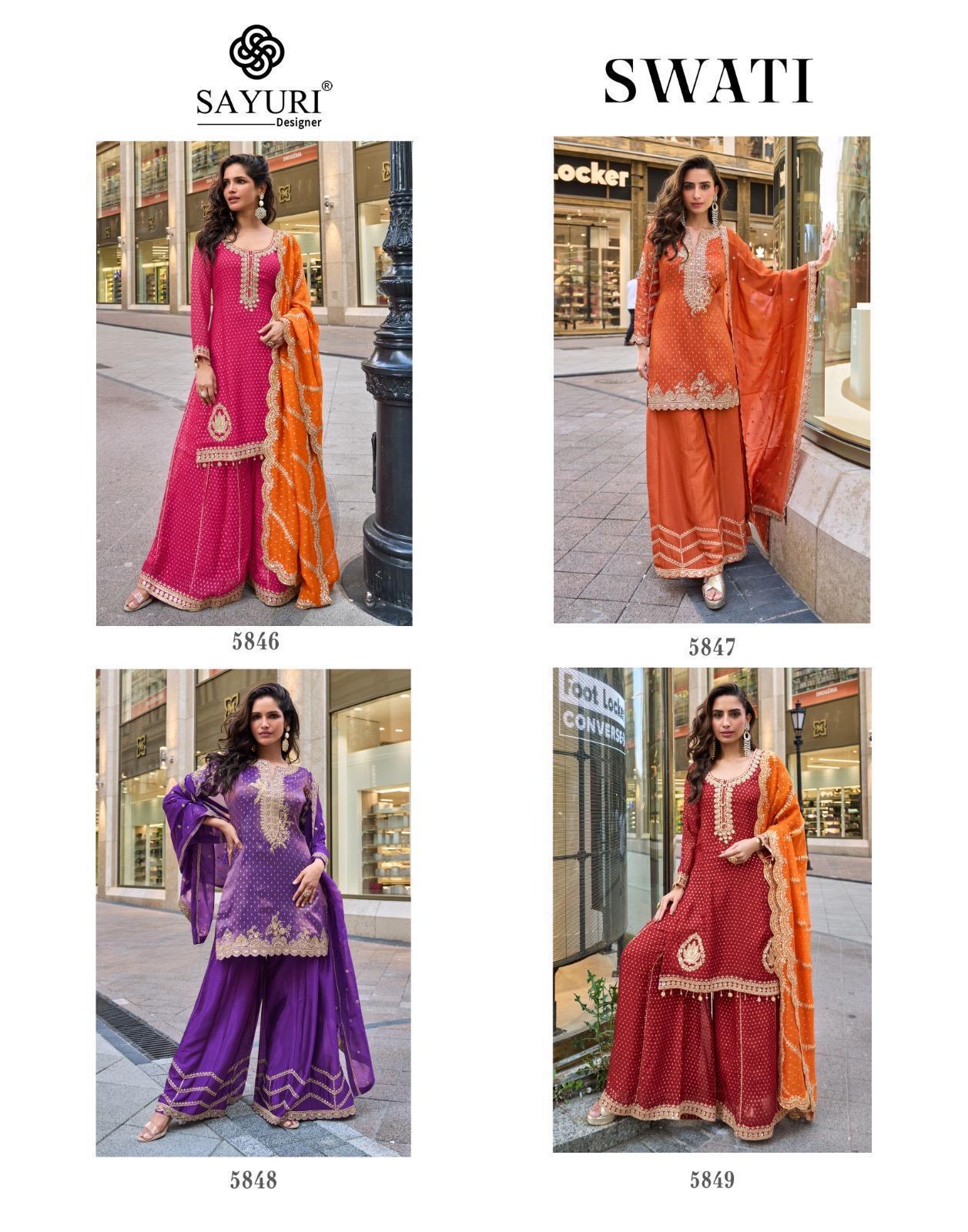 SAYURI SWATI READYMADE 5846-5849 SERIES  PLAZZO SET  3 PCS CONCEPT 1