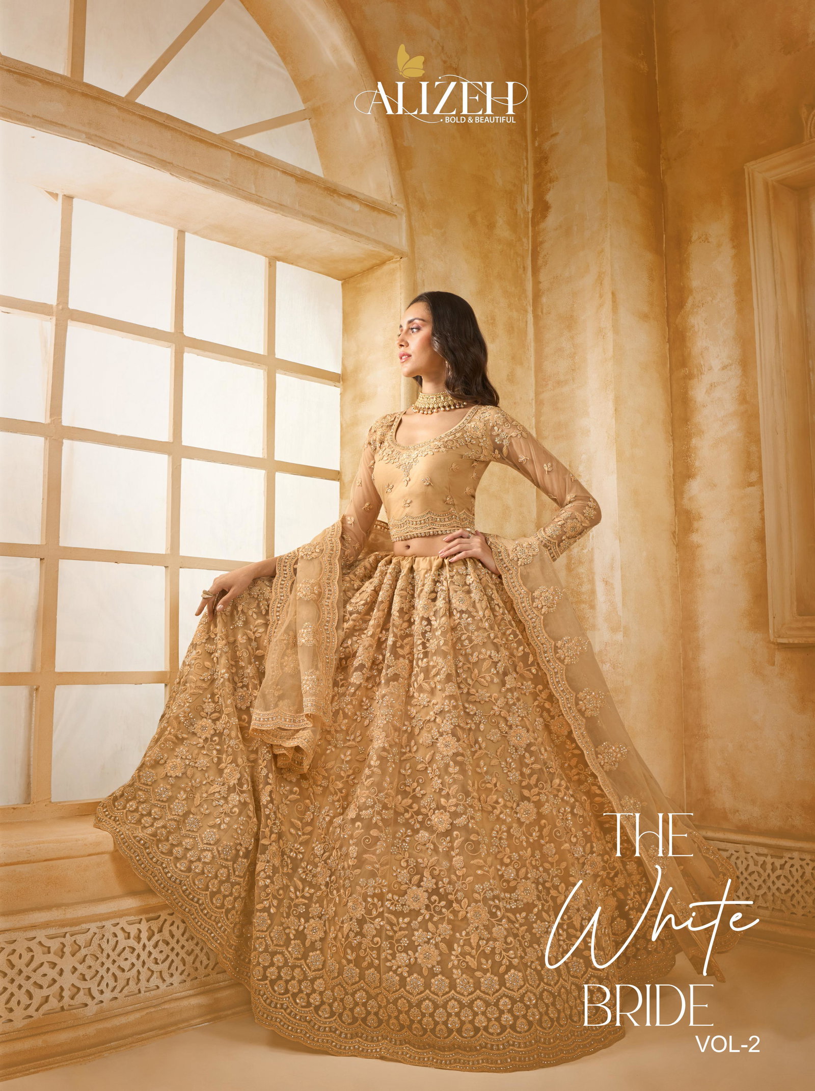 ALIZEH PRESENT THE WHITE BRIDE VOL-2 LEHENGA CHOLI SERIES 1074-1084 3