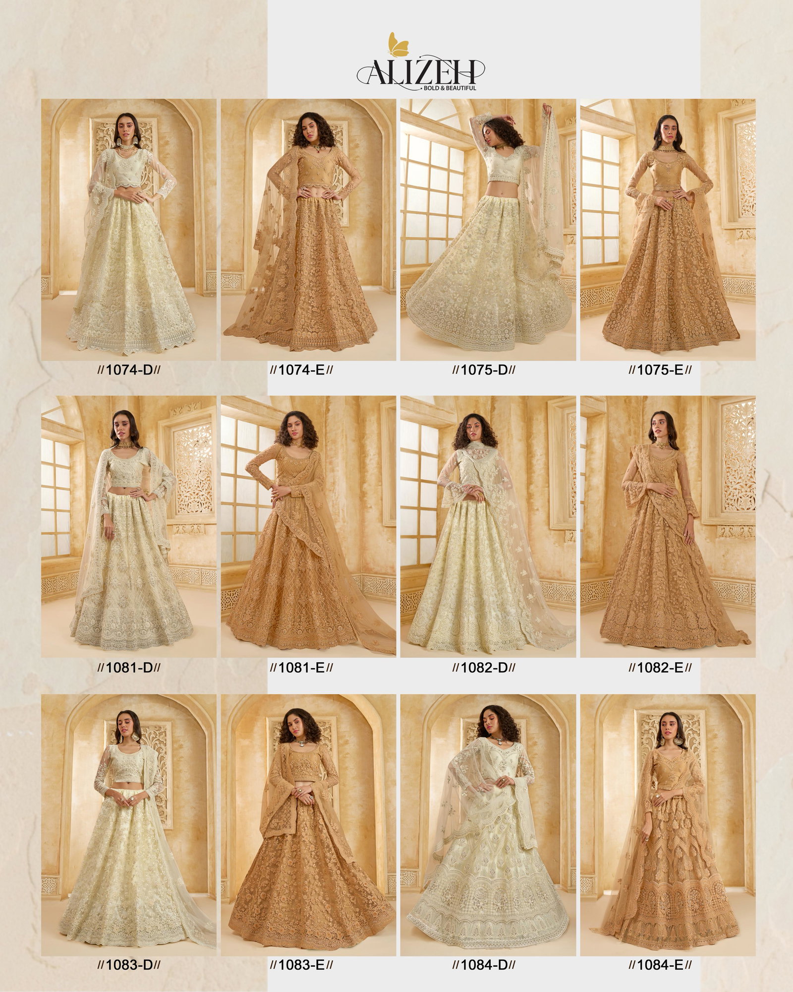ALIZEH PRESENT THE WHITE BRIDE VOL-2 LEHENGA CHOLI SERIES 1074-1084 2