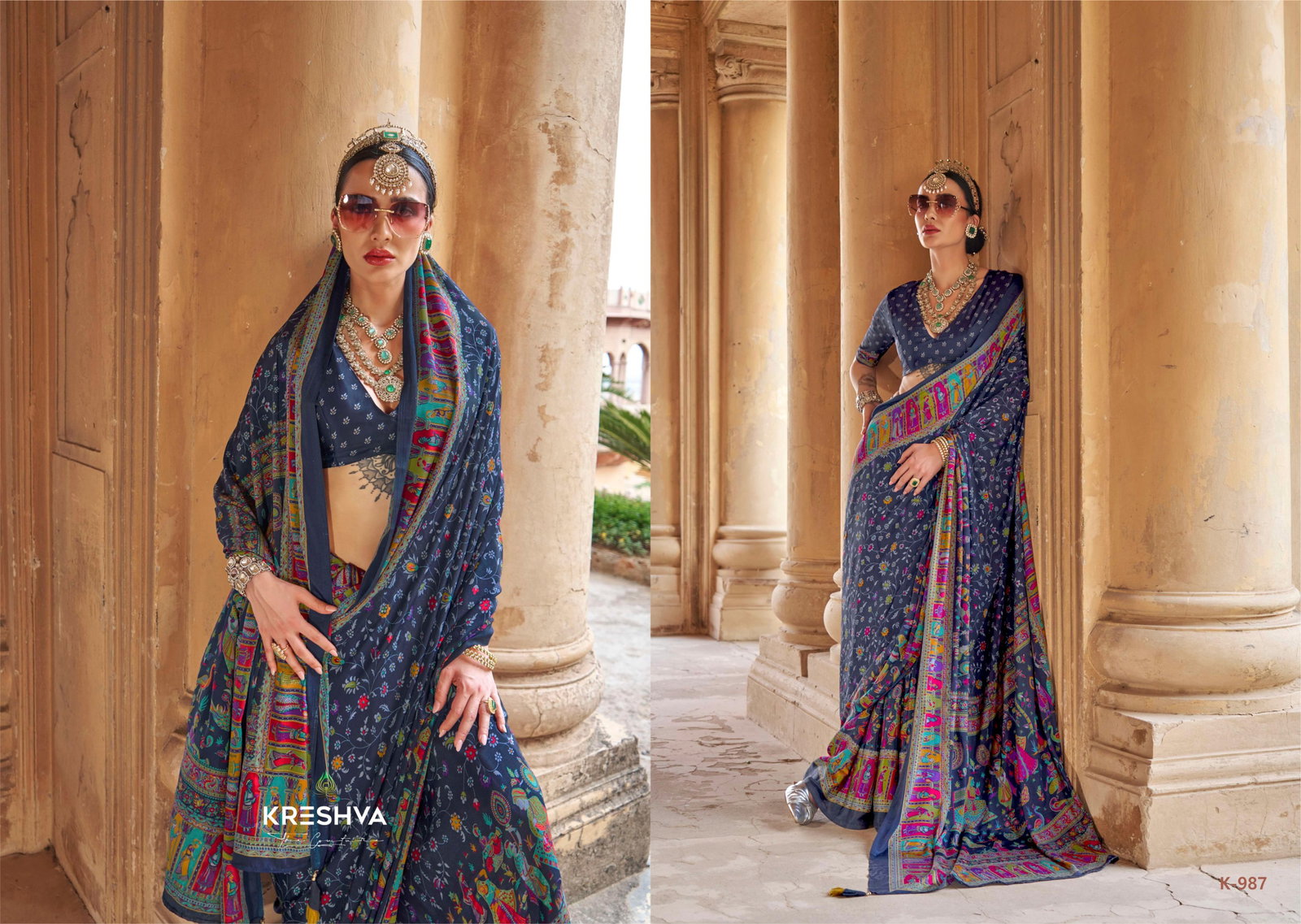 Kreshva  Present  Nakshatra printed saree series 987 TO 992 9