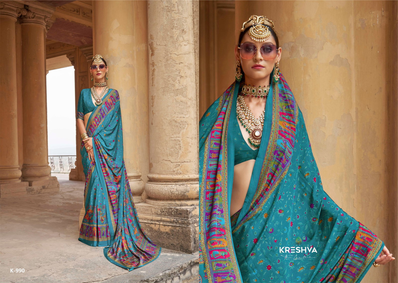 Kreshva  Present  Nakshatra printed saree series 987 TO 992 5