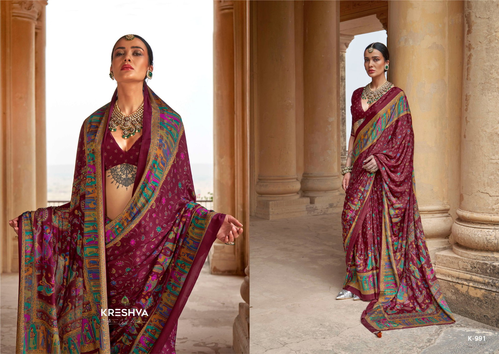 Kreshva  Present  Nakshatra printed saree series 987 TO 992 4