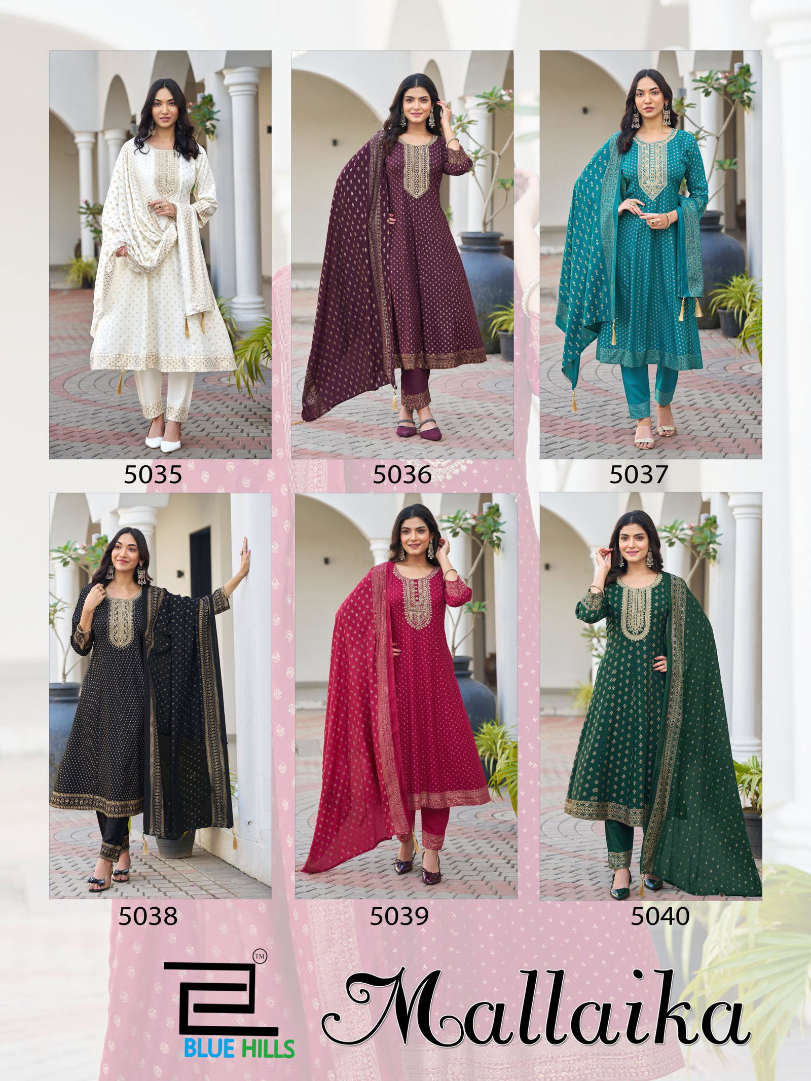 BLUE HILLS MALLAIKA REDAYMADE RAYON KURTI WITH PAINT AND DUPPTA 11