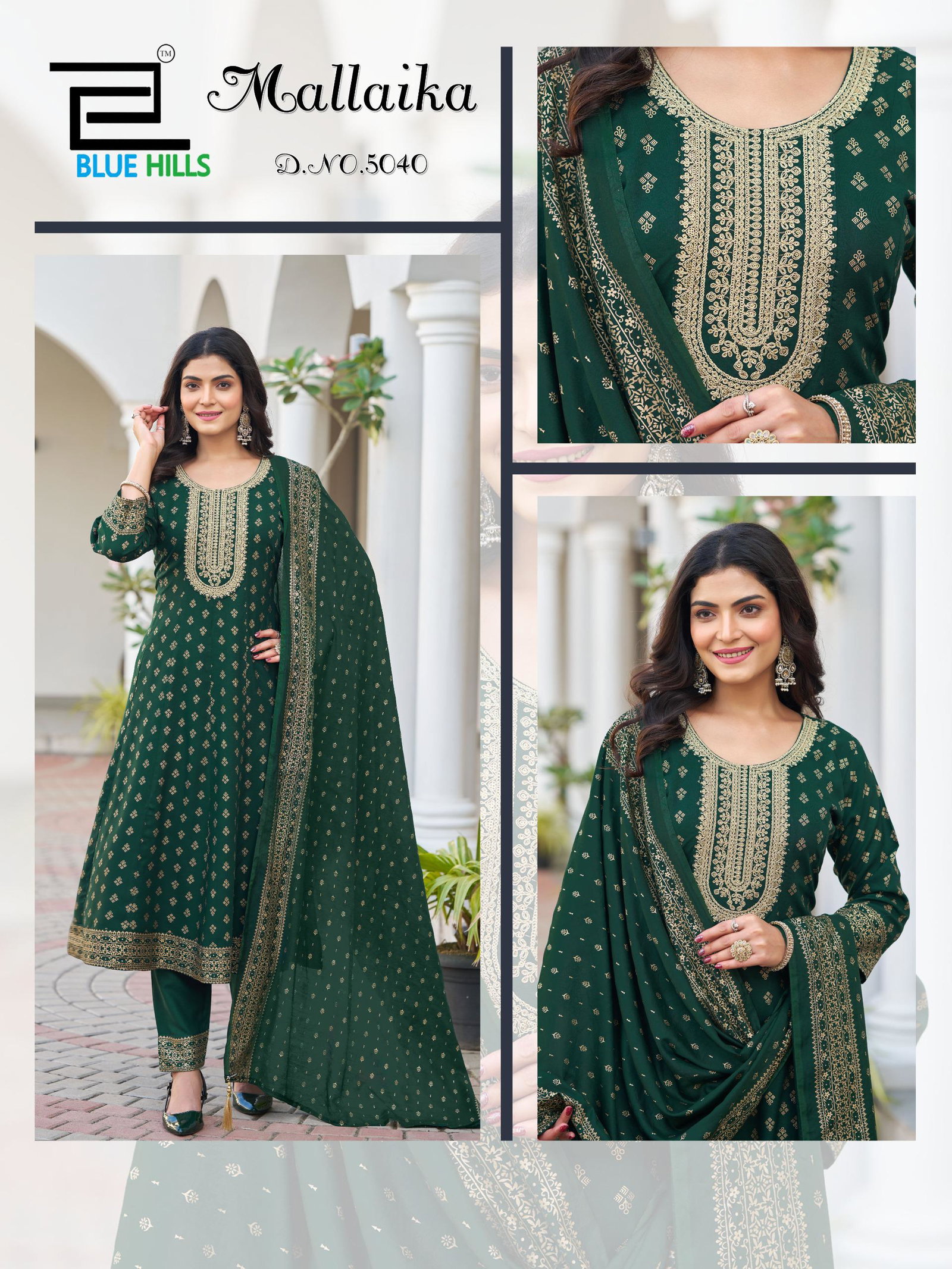 BLUE HILLS MALLAIKA REDAYMADE RAYON KURTI WITH PAINT AND DUPPTA 9
