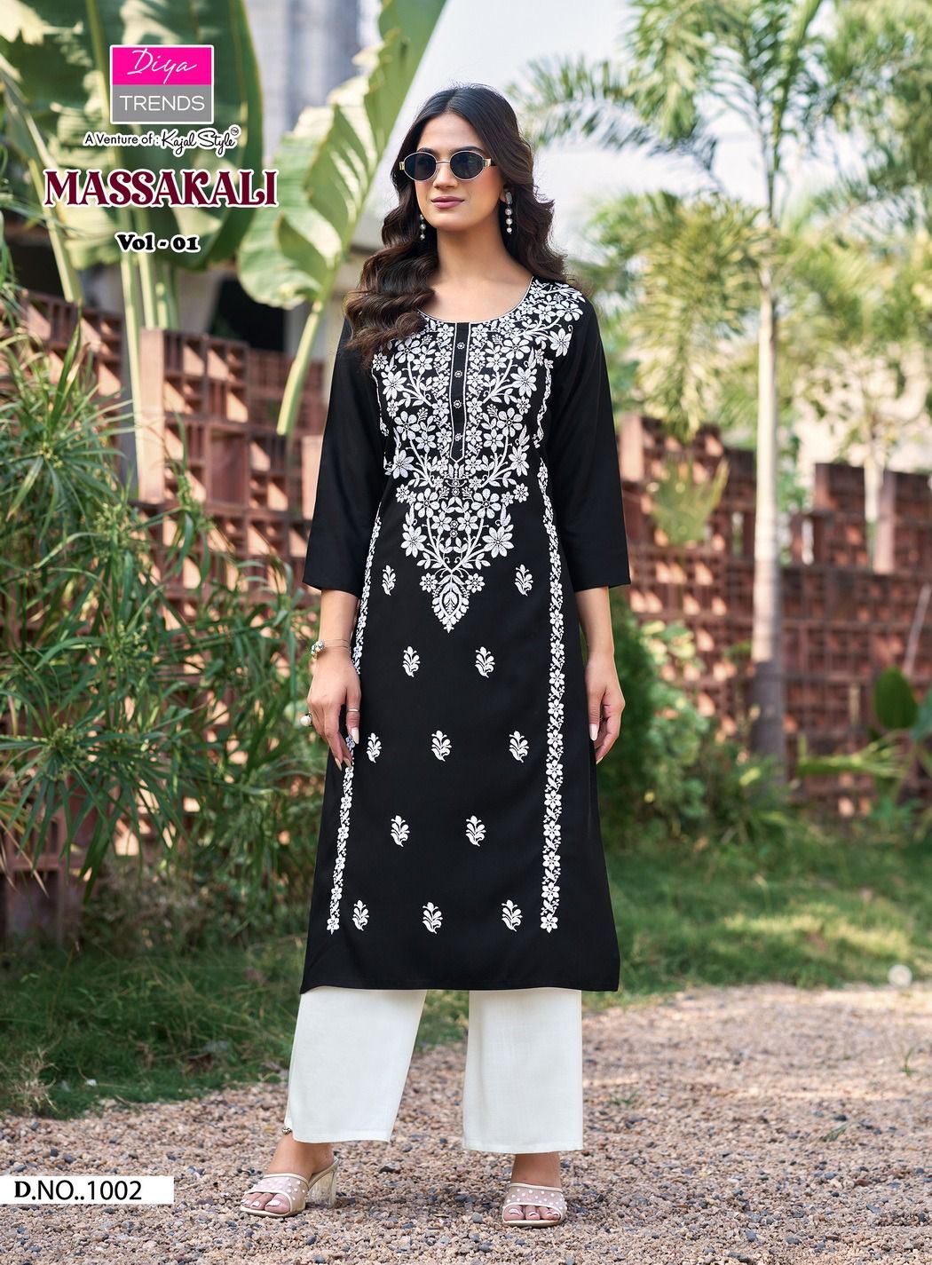 DIYA TRENDS MASSAKALI LUCKNOWI KURTI WITH PLAZZO 1001-1008 8