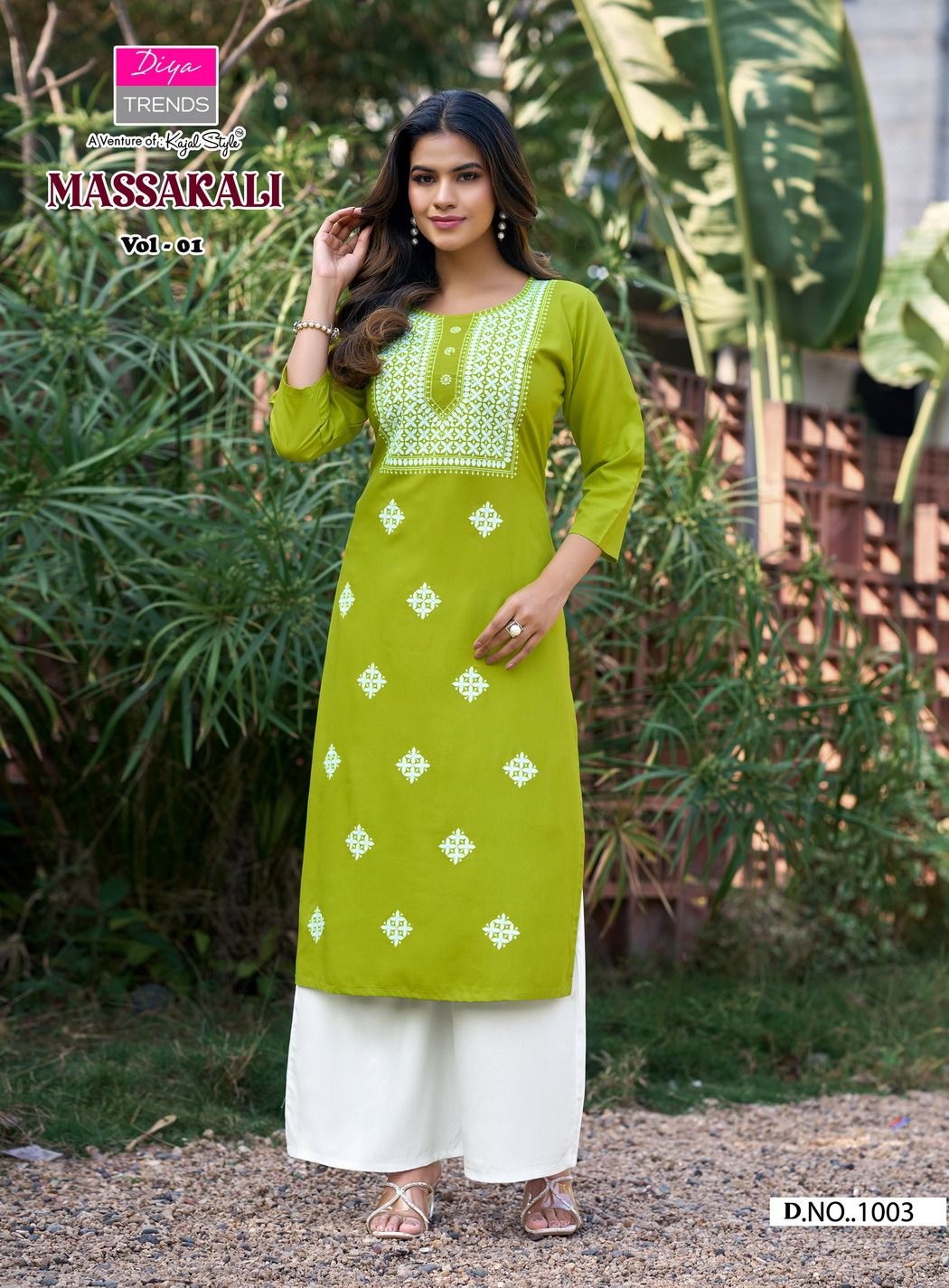 DIYA TRENDS MASSAKALI LUCKNOWI KURTI WITH PLAZZO 1001-1008 9