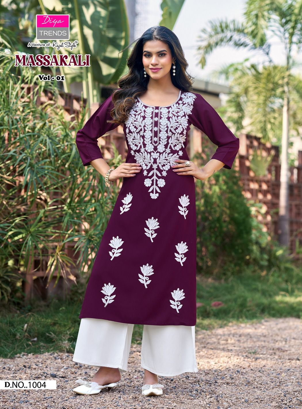 DIYA TRENDS MASSAKALI LUCKNOWI KURTI WITH PLAZZO 1001-1008 6