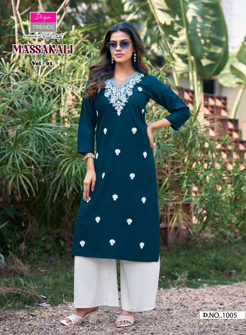 DIYA TRENDS MASSAKALI LUCKNOWI KURTI WITH PLAZZO 1001-1008 7