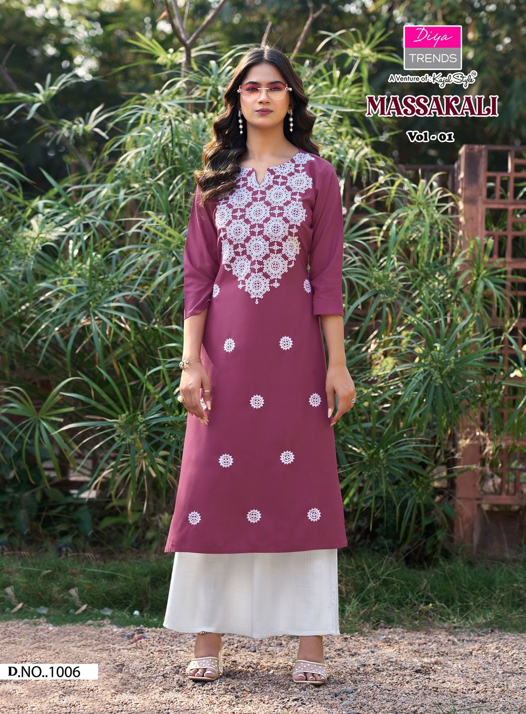 DIYA TRENDS MASSAKALI LUCKNOWI KURTI WITH PLAZZO 1001-1008 5