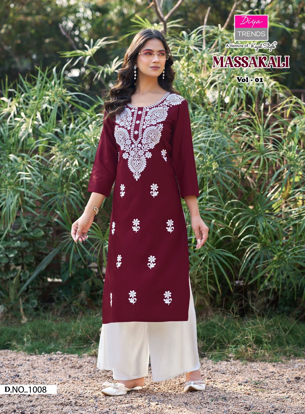 DIYA TRENDS MASSAKALI LUCKNOWI KURTI WITH PLAZZO 1001-1008 3