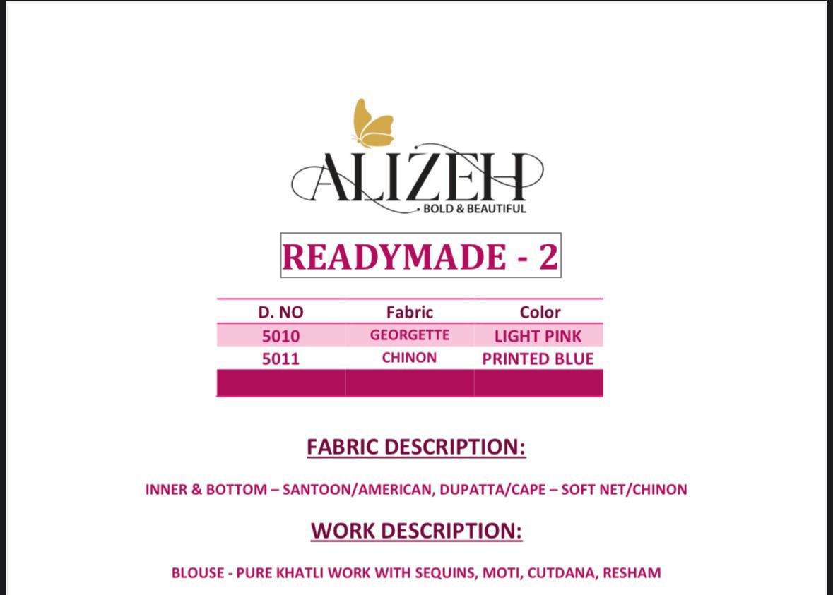 ALIZEH PRESENT READYMADE VOL 02 SERIES 5010-5011 1