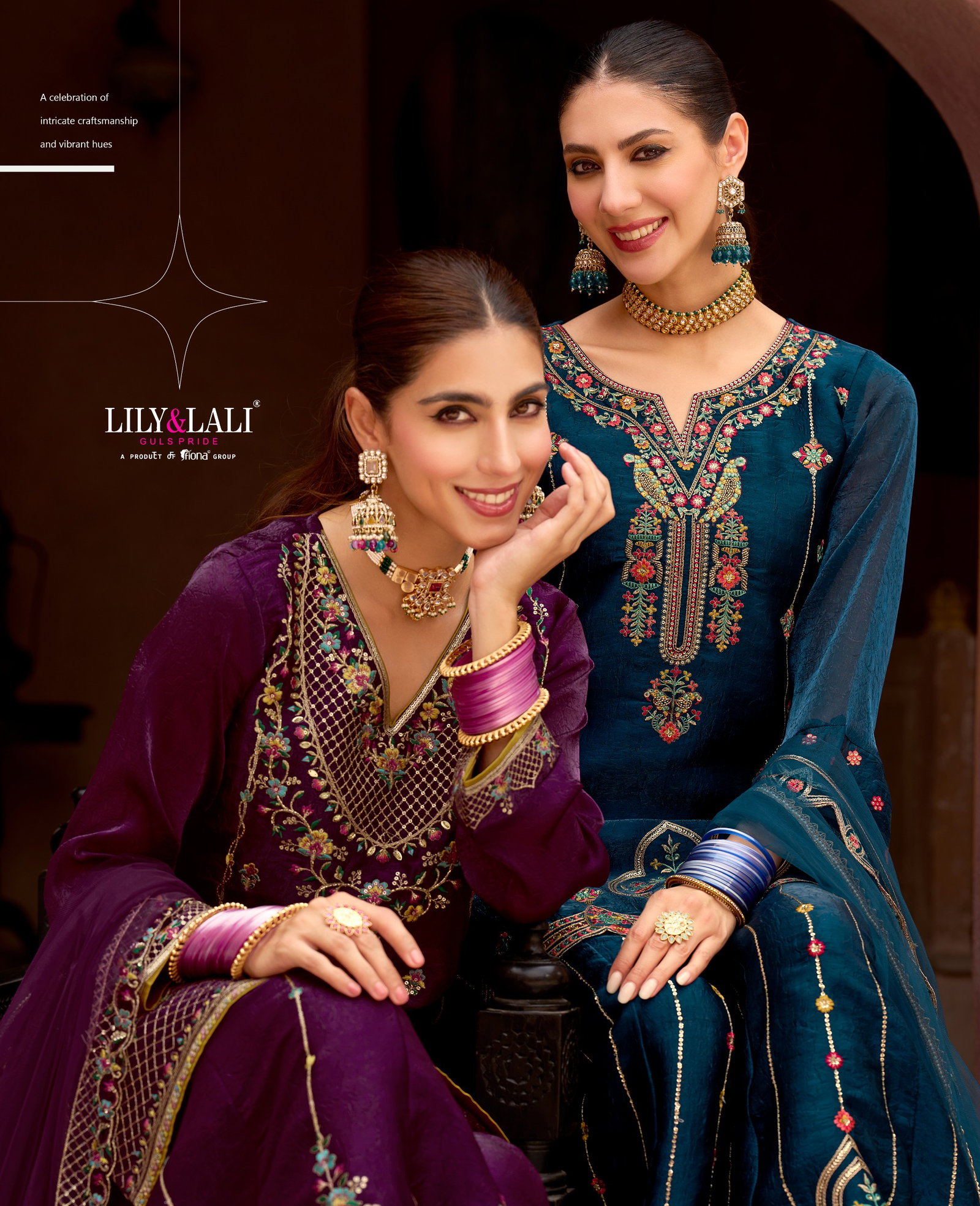 LILY & LALI PRESENT ANDORA  3 PCS KURTI SET WITH SHARA SET SERIES 29101-29104 12