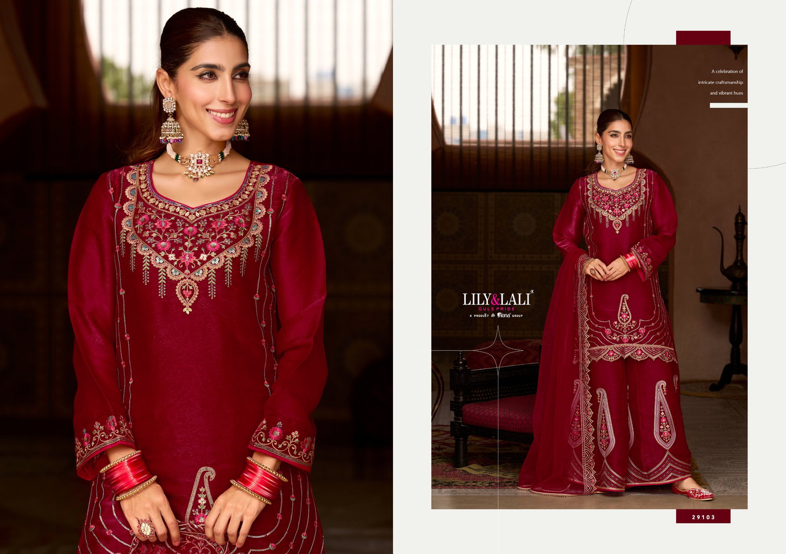LILY & LALI PRESENT ANDORA  3 PCS KURTI SET WITH SHARA SET SERIES 29101-29104 8