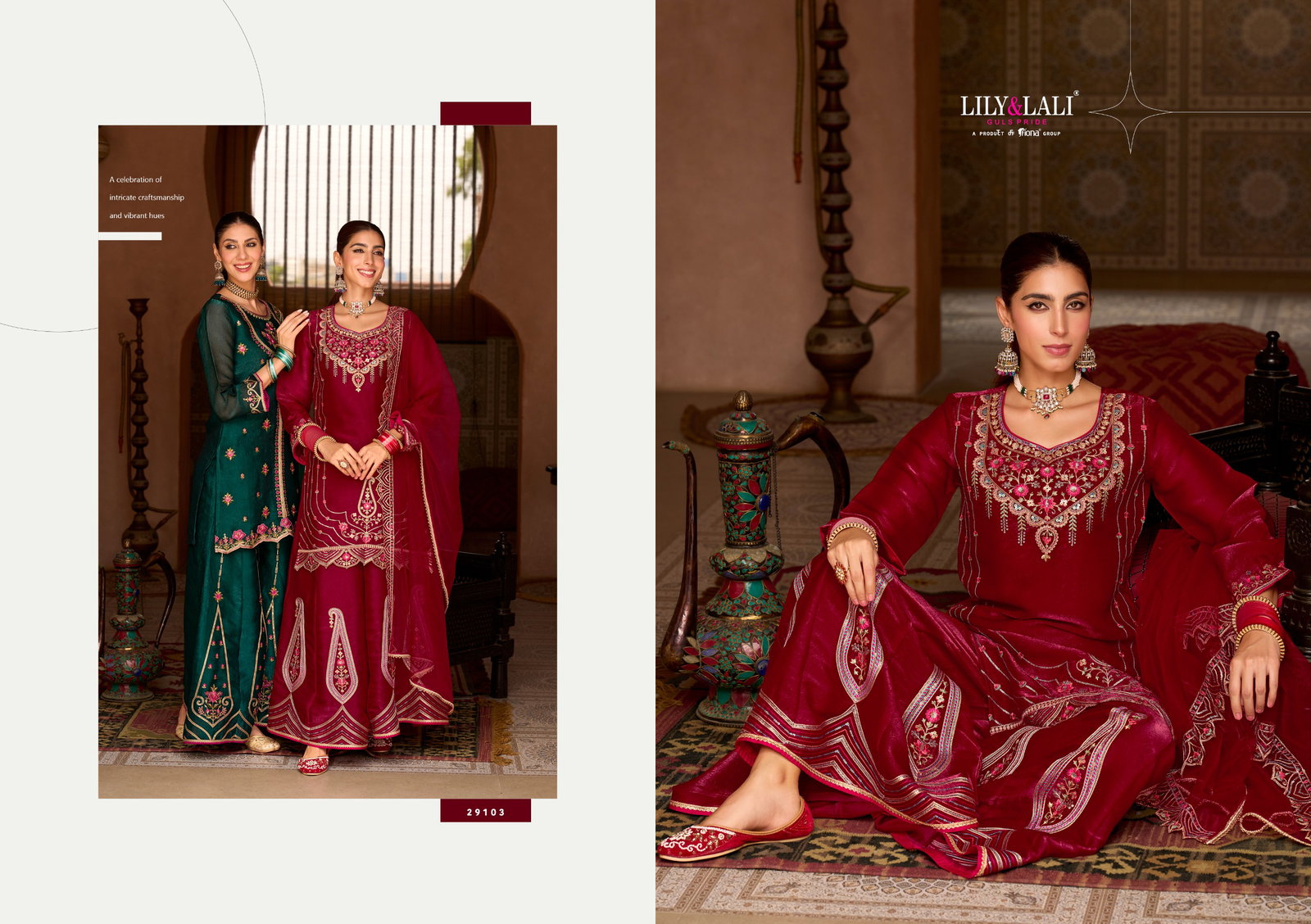 LILY & LALI PRESENT ANDORA  3 PCS KURTI SET WITH SHARA SET SERIES 29101-29104 7