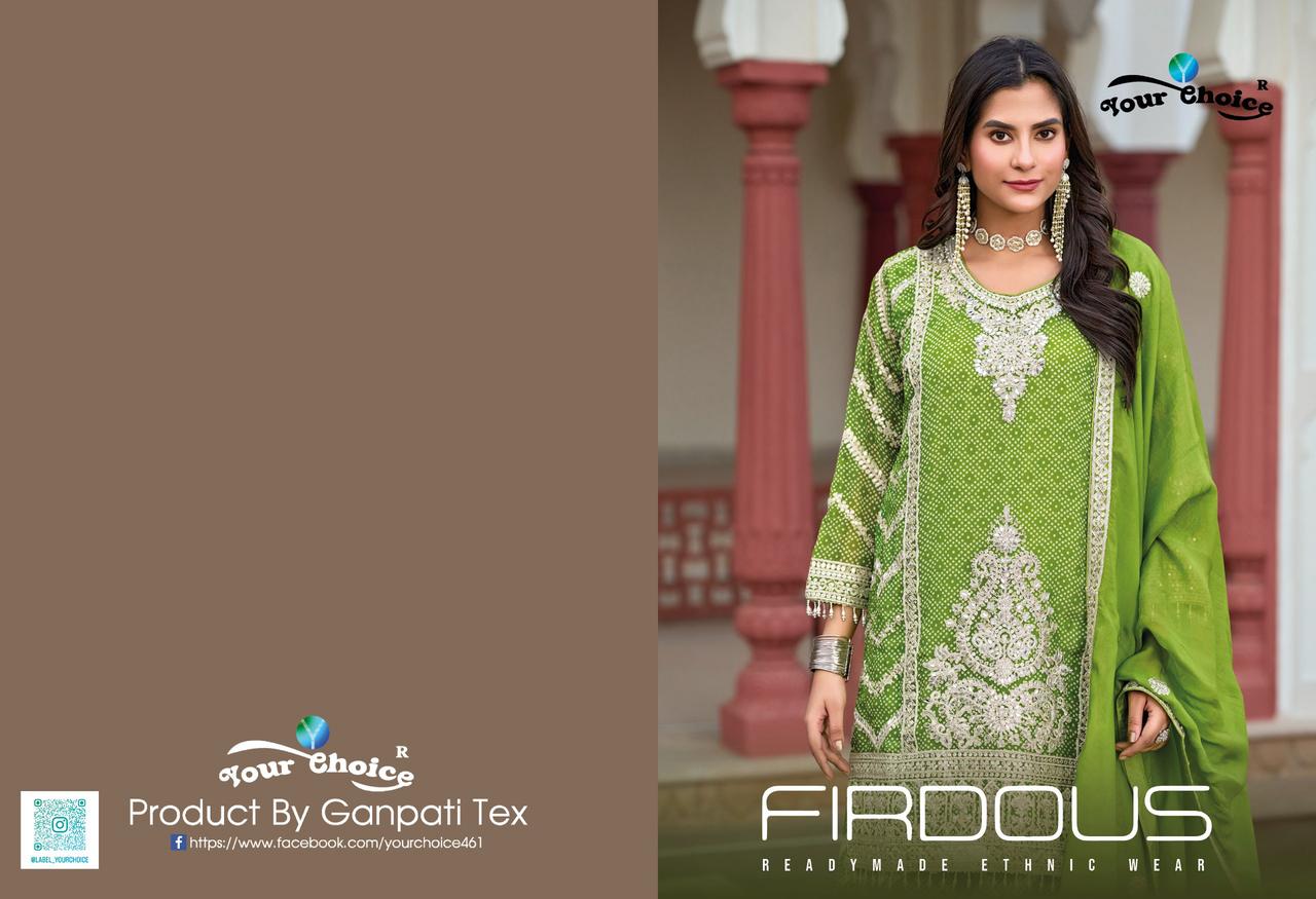 YOURCHOICE FIRDOUS READYAMDE WITH BANDHEJ CONCEPT SERIES 1001-1003 4