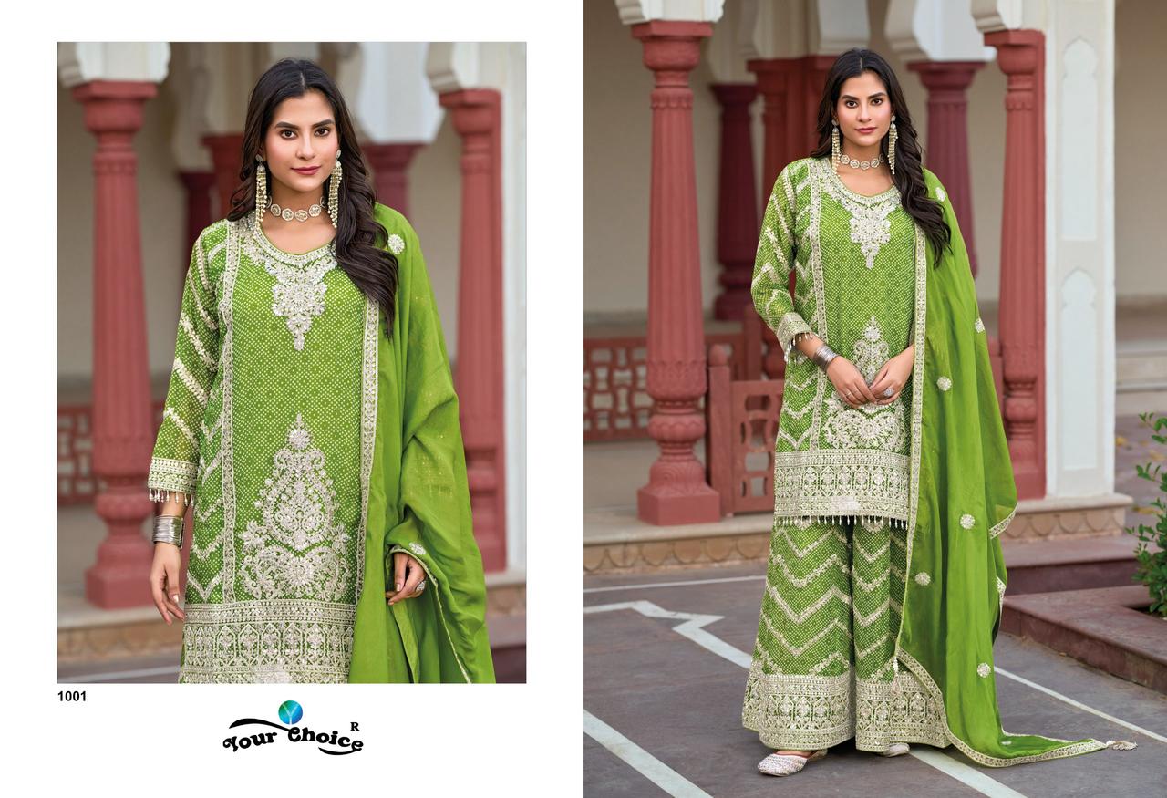 YOURCHOICE FIRDOUS READYAMDE WITH BANDHEJ CONCEPT SERIES 1001-1003 3