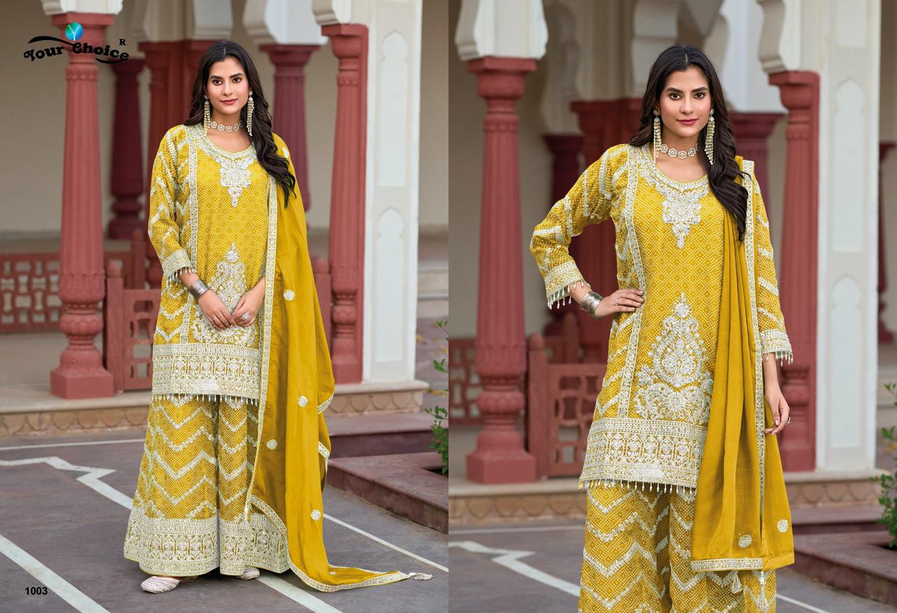 YOURCHOICE FIRDOUS READYAMDE WITH BANDHEJ CONCEPT SERIES 1001-1003 1