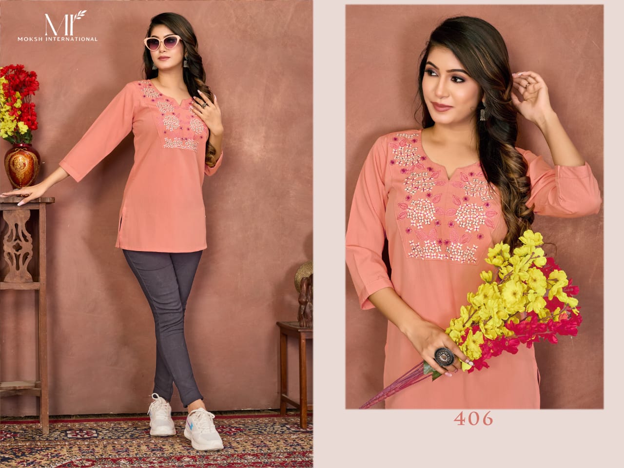 MOKSH PRESENT NIKKI VOL 02 SHORT TOP STYLE SERIES 405-408 7