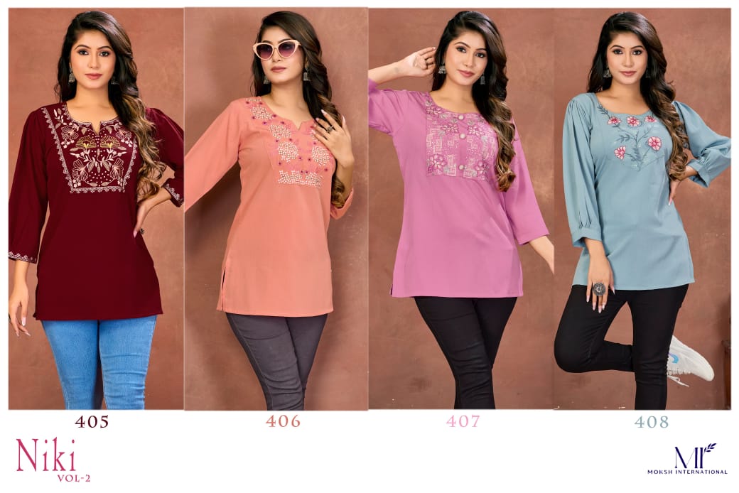 MOKSH PRESENT NIKKI VOL 02 SHORT TOP STYLE SERIES 405-408 3