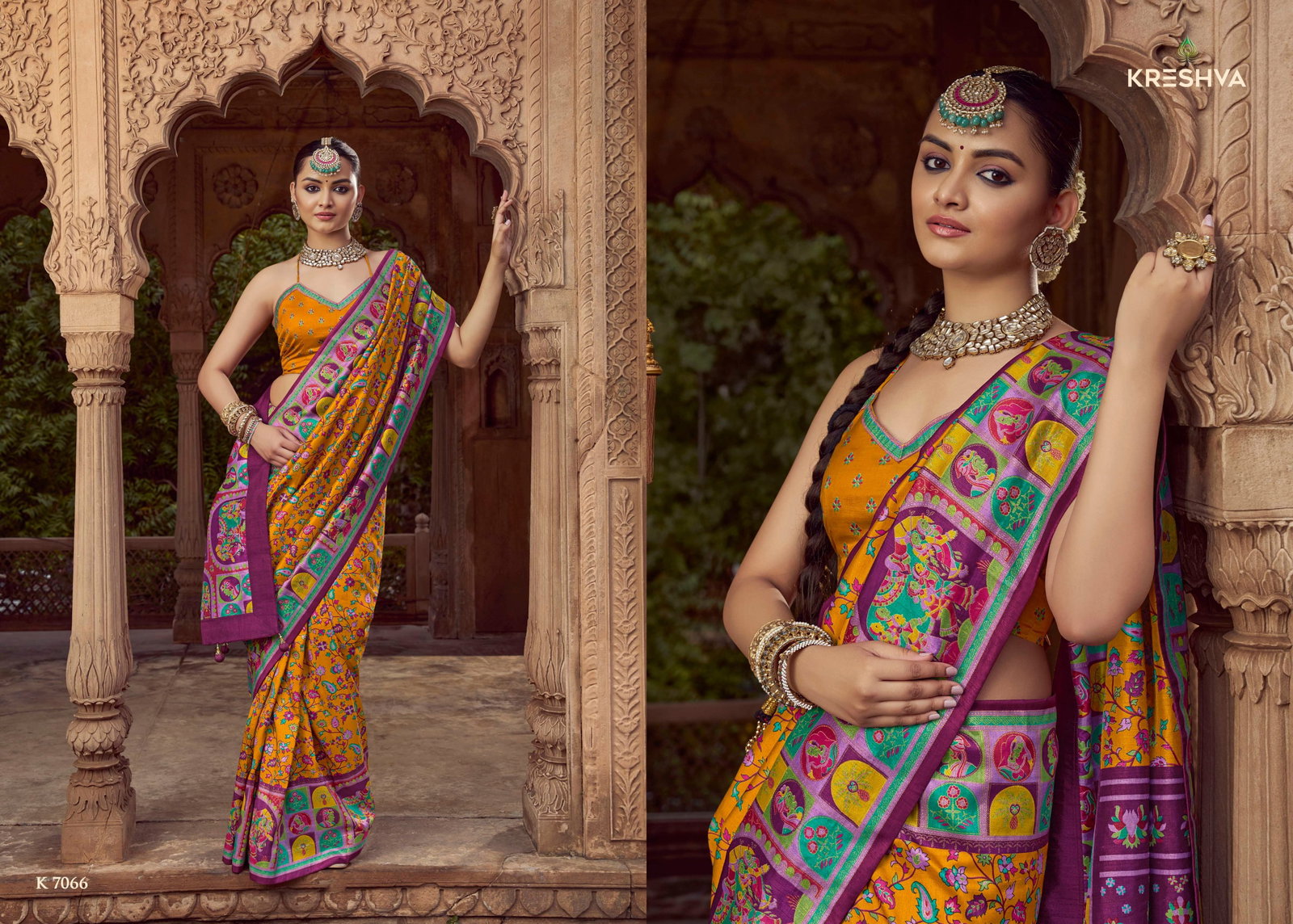 KRESHAVA PRSENT CHAKORI  SAREE  SERIES  7066 to 7074 10