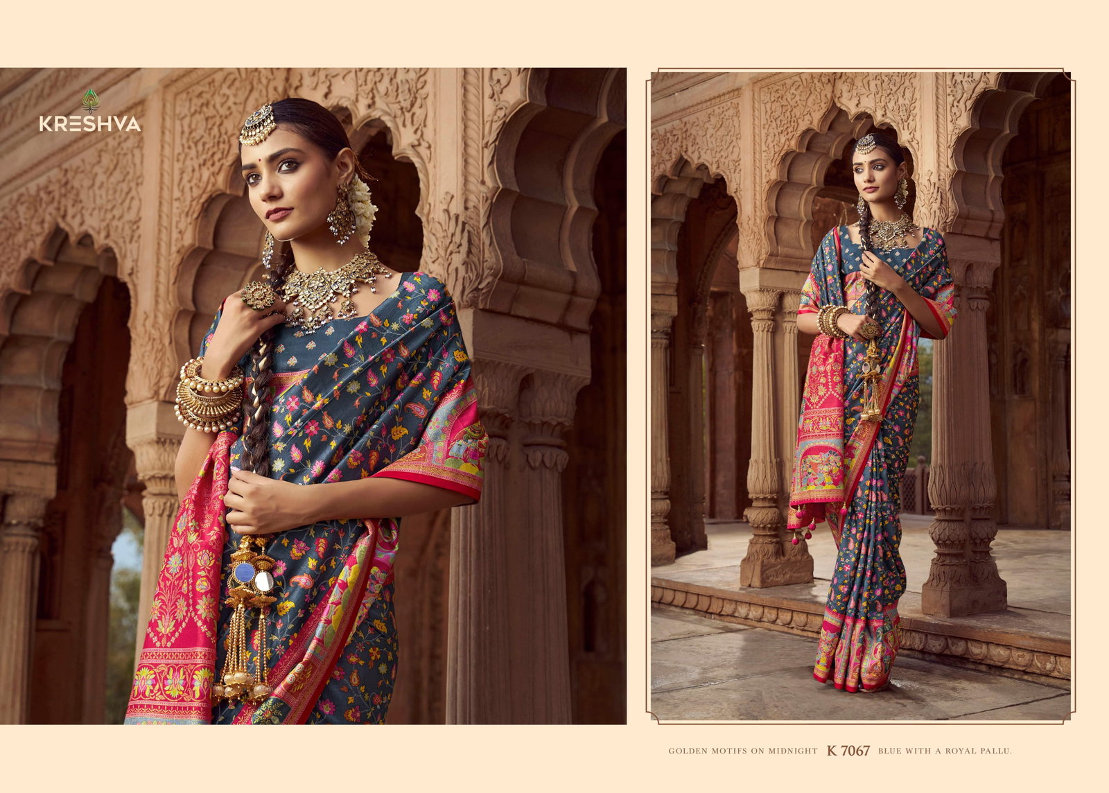 KRESHAVA PRSENT CHAKORI  SAREE  SERIES  7066 to 7074 4