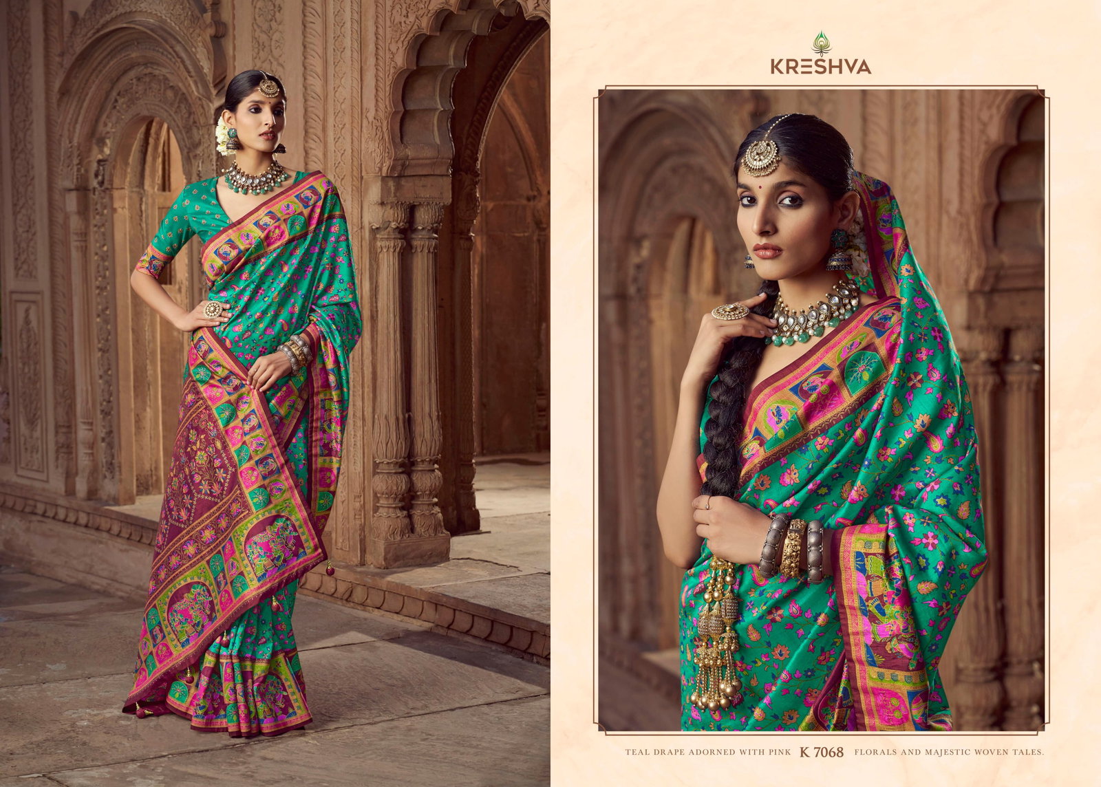 KRESHAVA PRSENT CHAKORI  SAREE  SERIES  7066 to 7074 7