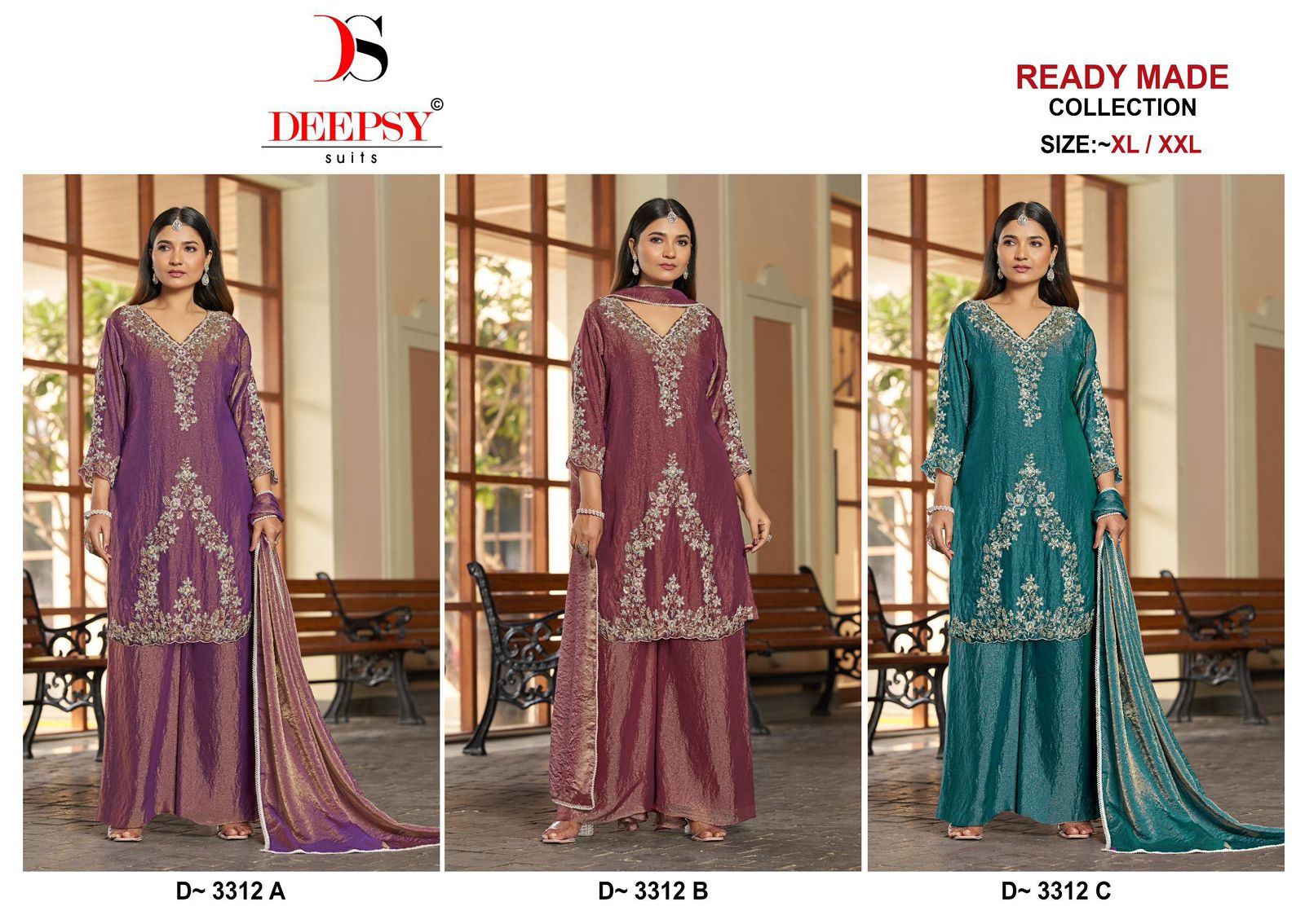 DEEPSY PRESENT READYMADE PAKISTANI  SUITS  WITH BEATS WORK SERIES D 3212 4