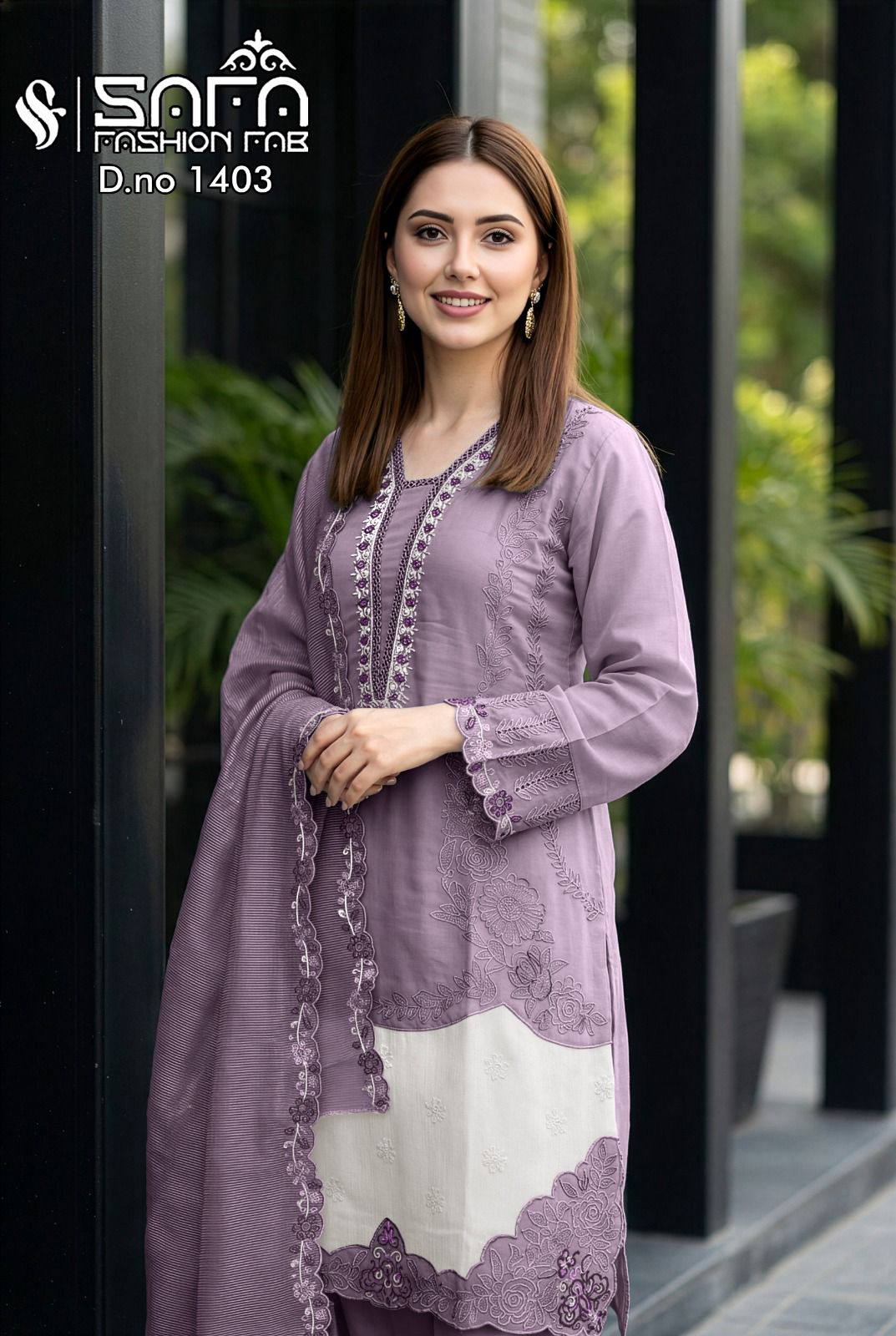 SAFA are Introducing our LUXURY PRET FORMAL WEAR  PAKISTANI READYMADE KURTI  COLLECTION To Make You Unique and Classy.. WITH CIGRATE PAINT SERIES 1403 1