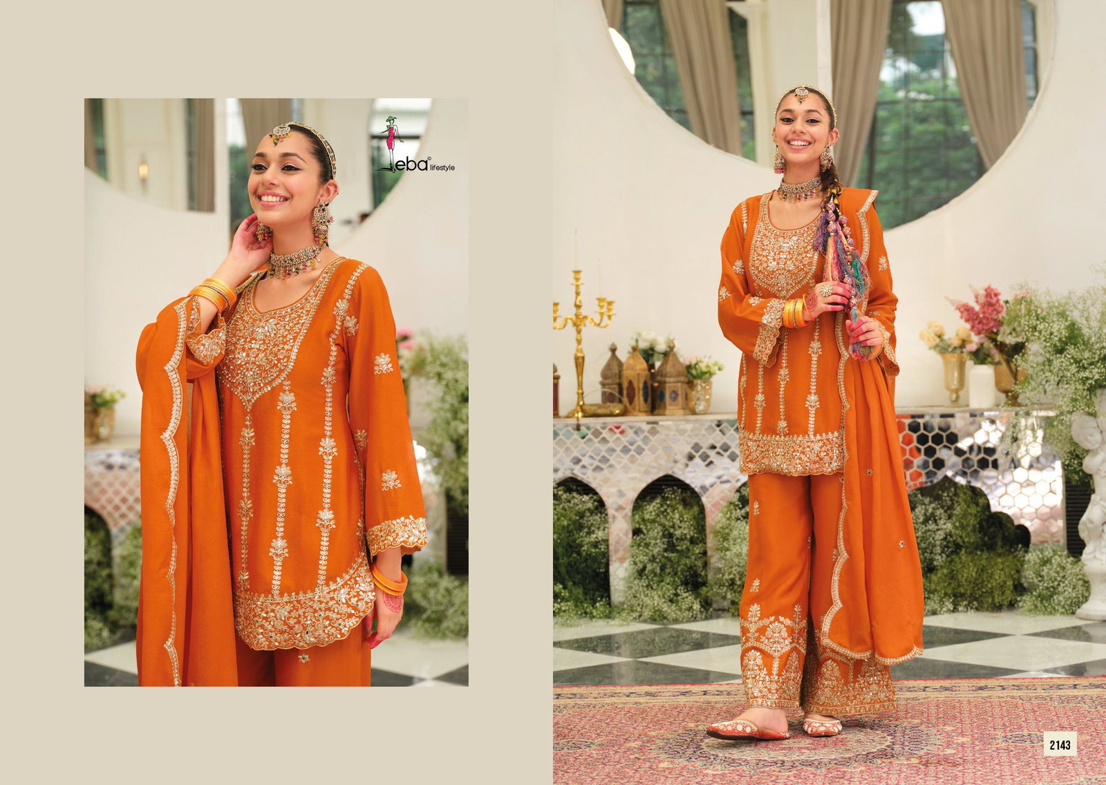 EBA PRESENT PALLAVI NX  READYMADE TOP BOTTOM AND PLAZZO SERIES 2141-2144 7