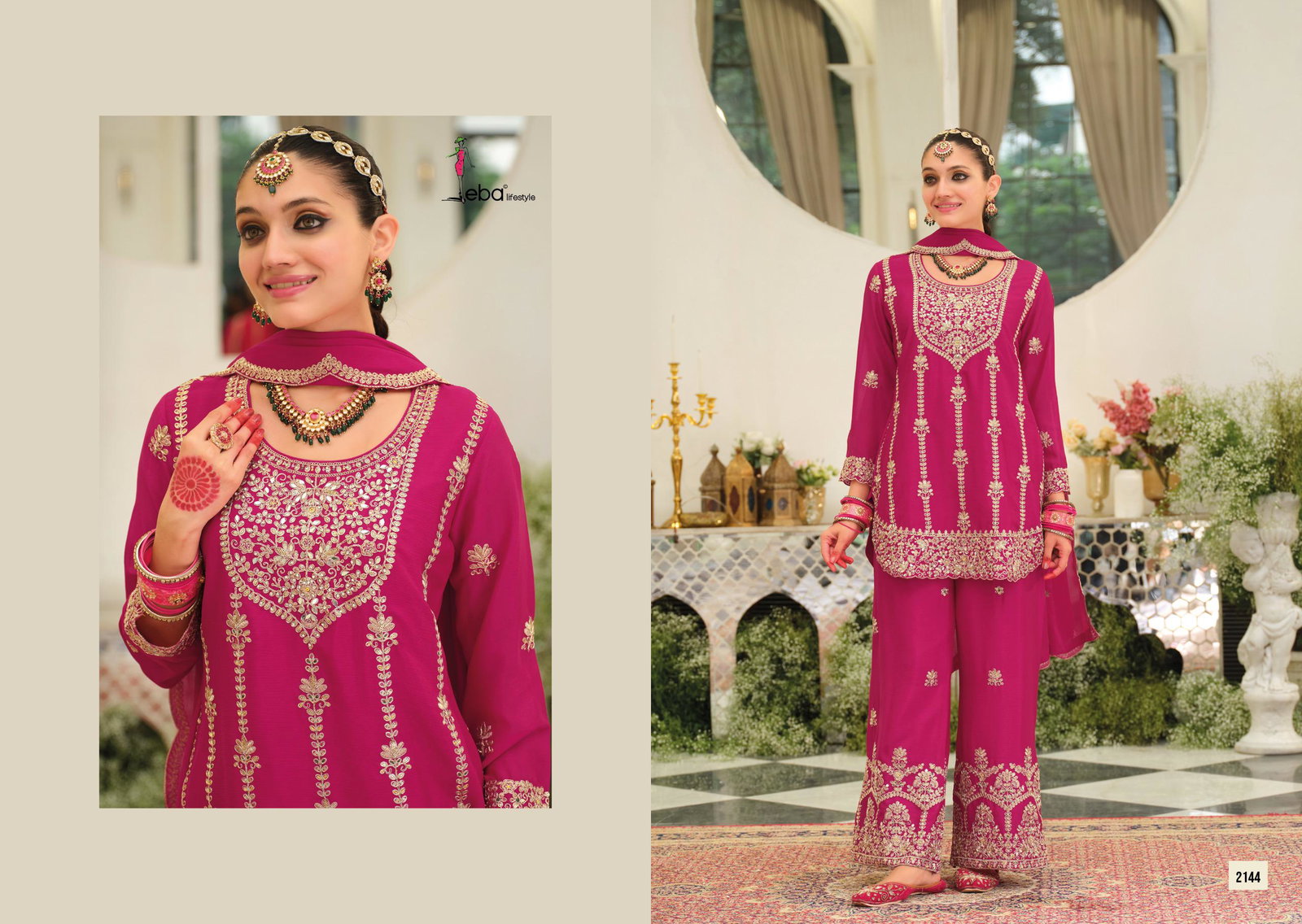 EBA PRESENT PALLAVI NX  READYMADE TOP BOTTOM AND PLAZZO SERIES 2141-2144 3