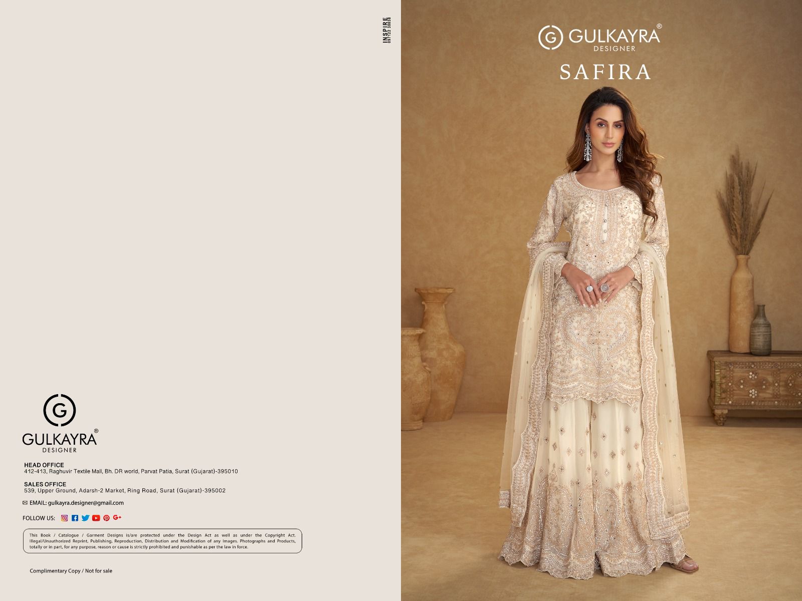 GULKAYRA DESIGNER PRESENTS SAFIRA FREE SIZE STICHED SALWAR WITH PLAZZO SERIES 7590 COLORS 6