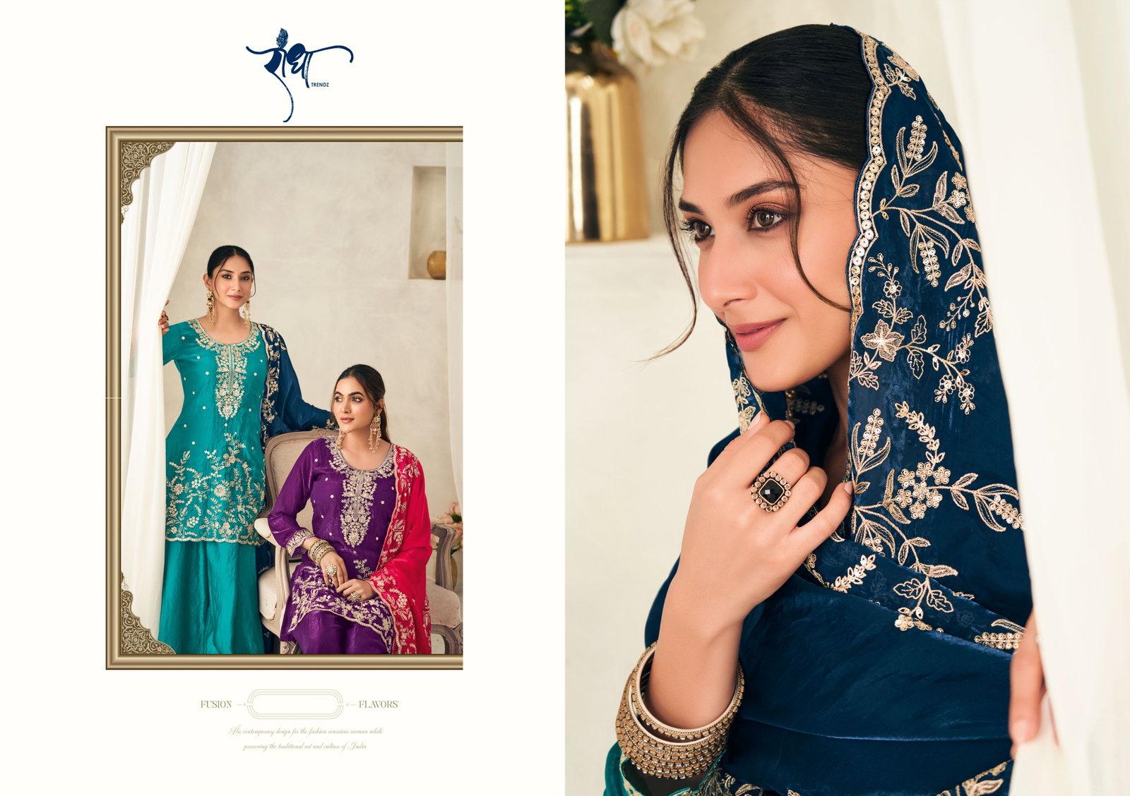 RADHA TRENZ PRESENT CHANDINI FREE SIZE STICHED SALWAR SUIT WITH PLAZZO SERIES 6021-6023 6